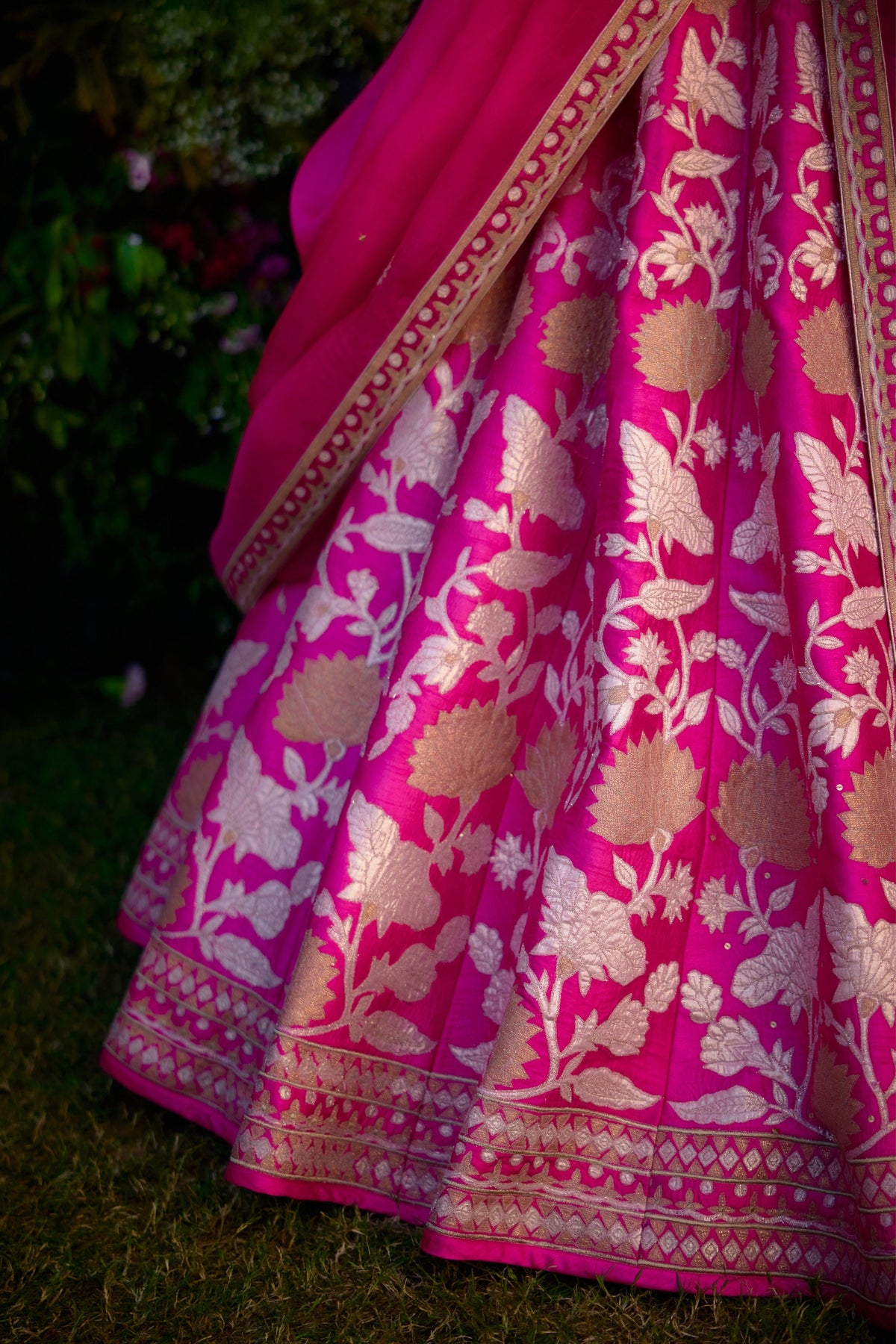 Embroidered Fuschia Pink Lehenga Set