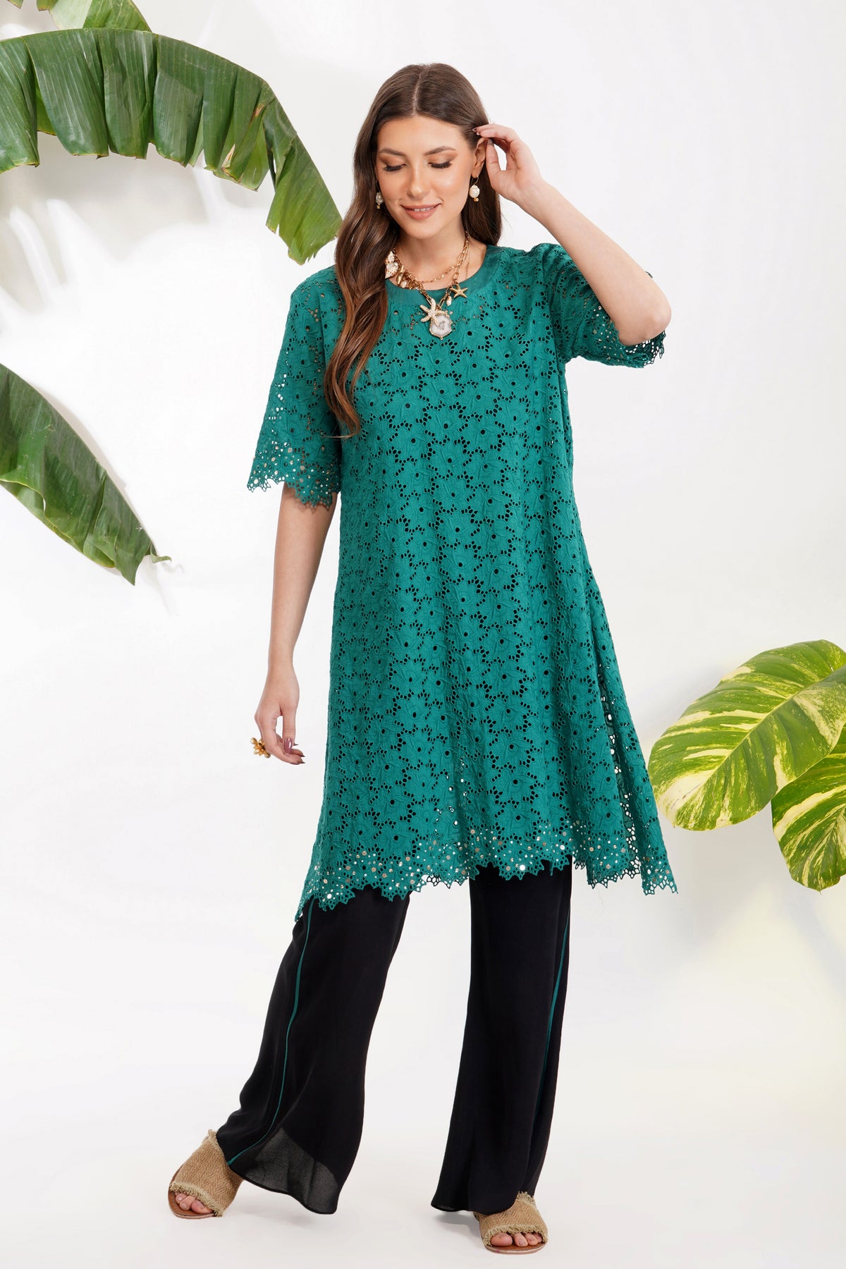 Broderie Anglaise Tunic Set