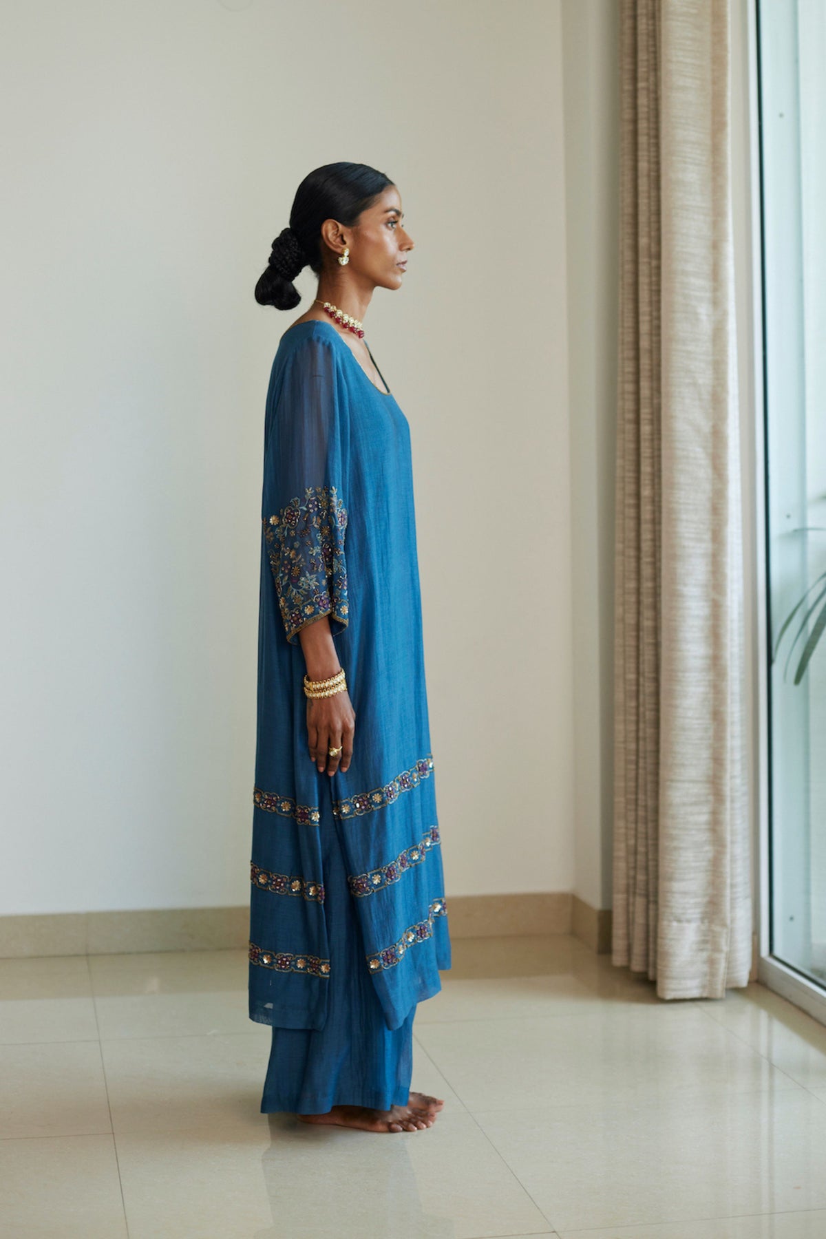 Blue Rekha Kurta Set