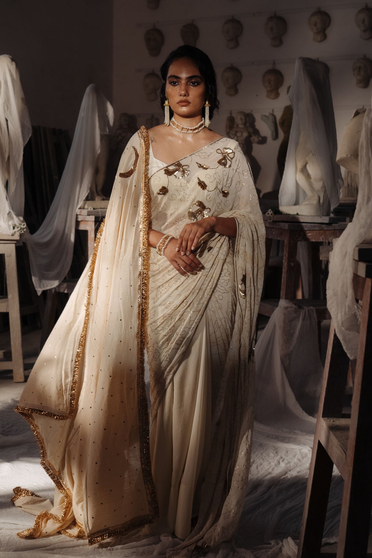 Cocoon Ivory Saree