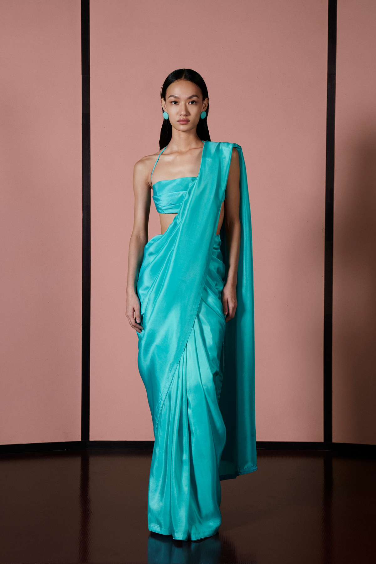 Handwoven Turquoise Blue Silk Sari