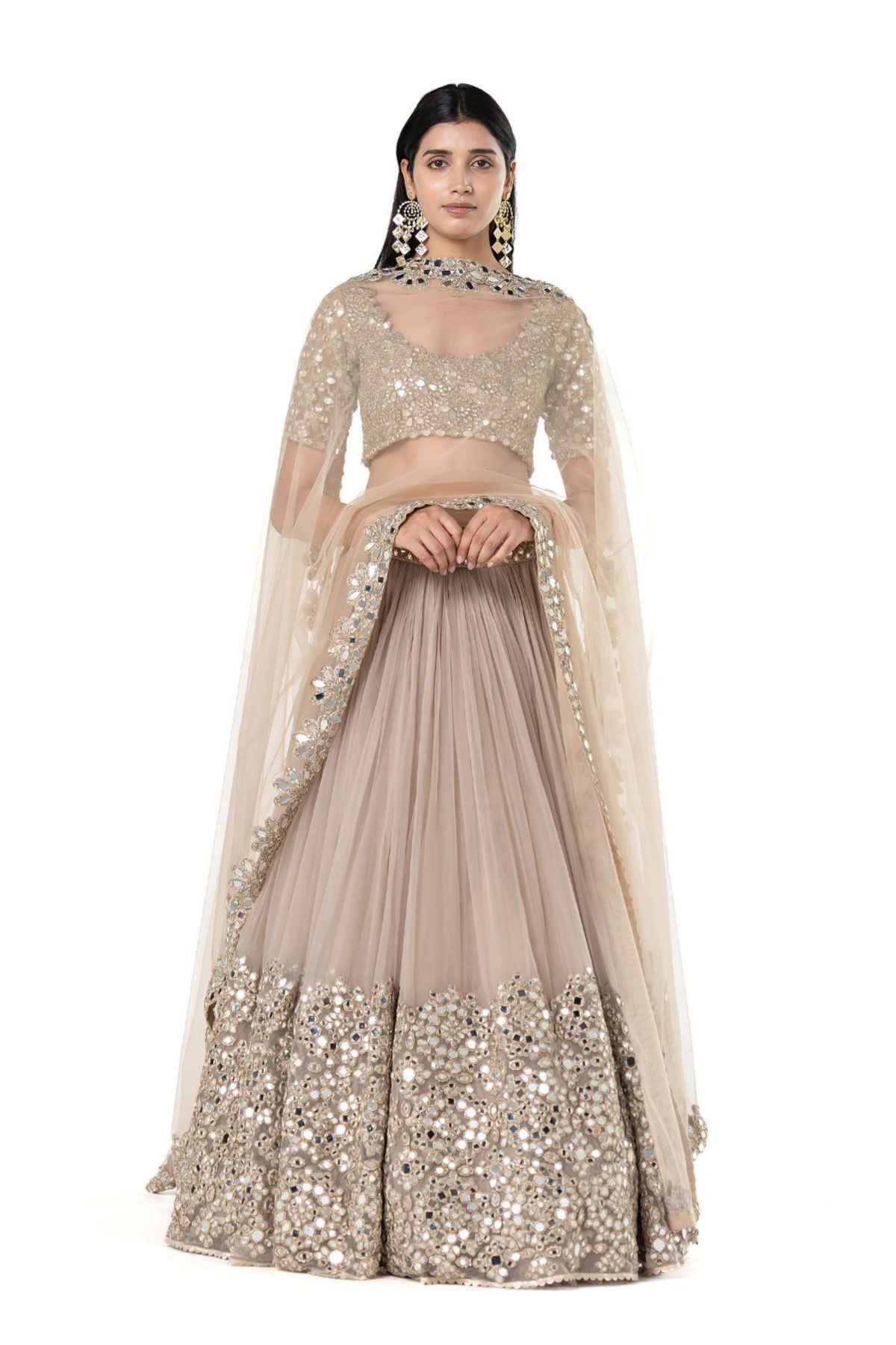 Moon Grey Organza Lehenga Set