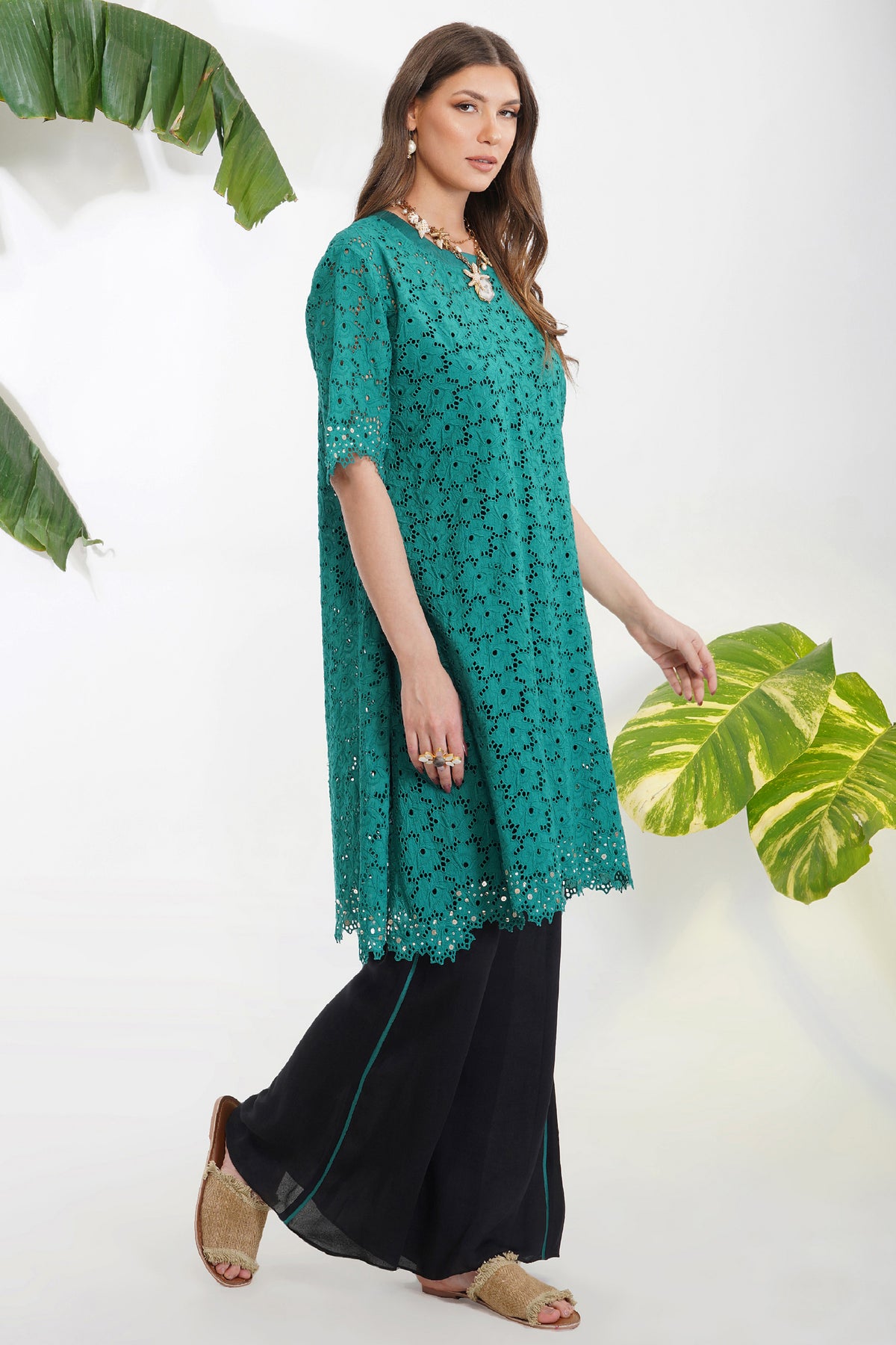 Broderie Anglaise Tunic Set