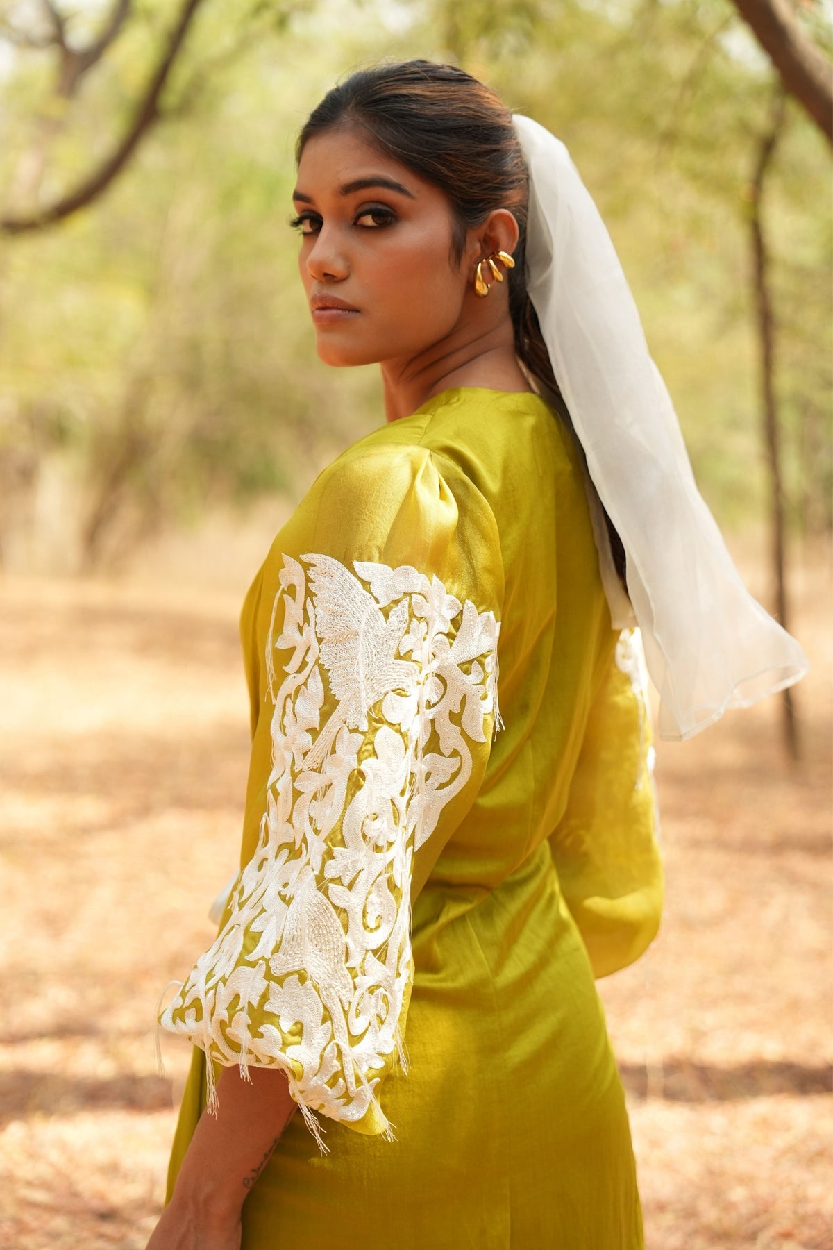 Lime Embroidered Dress