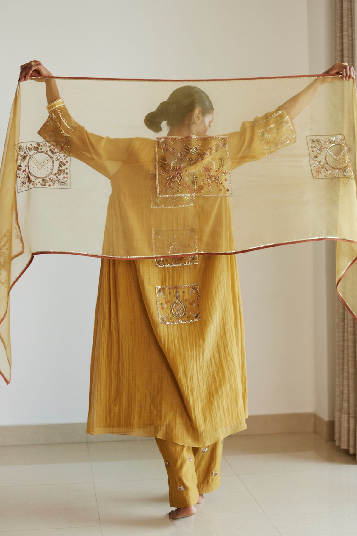 Yellow Akaari Kurta Set