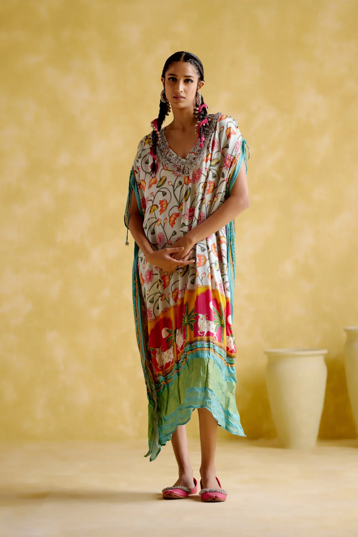 Linus Turquoise Printed Kaftan