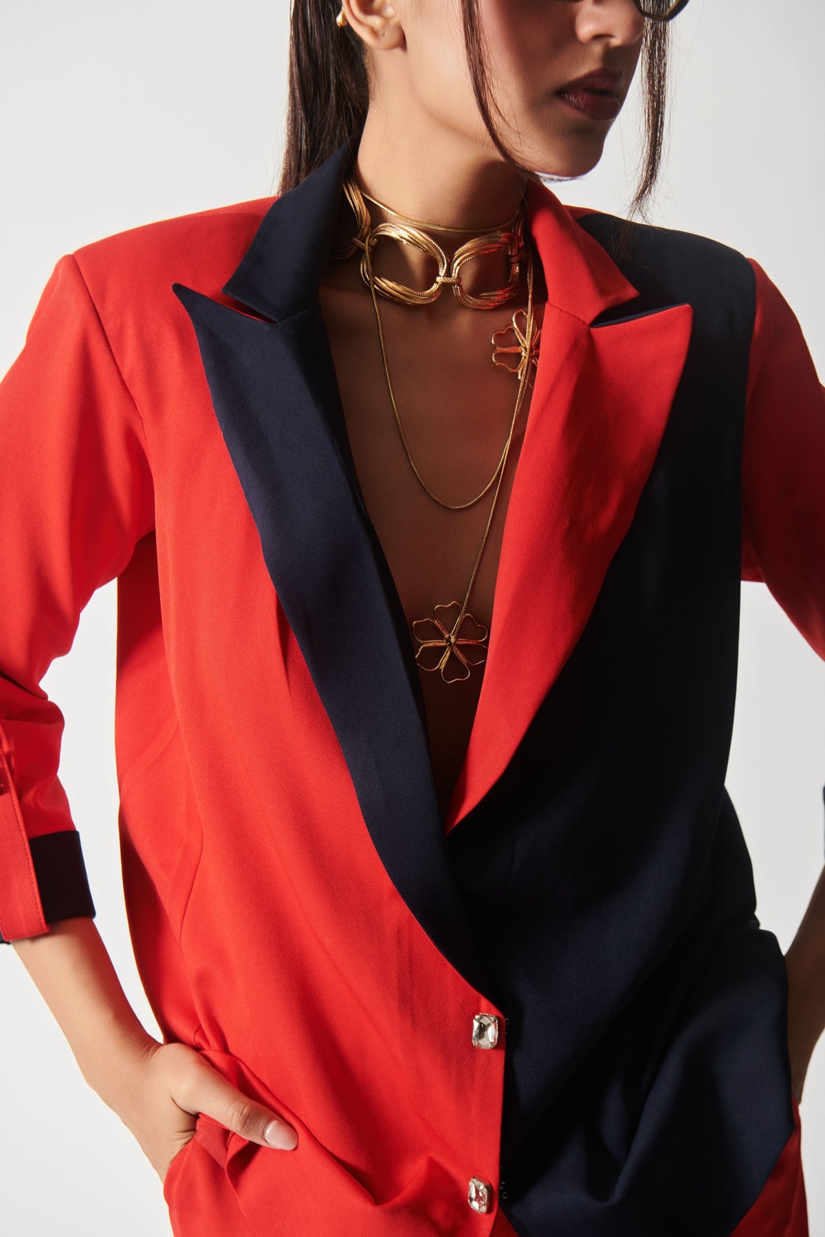 Navy and Crimson Power Blazer