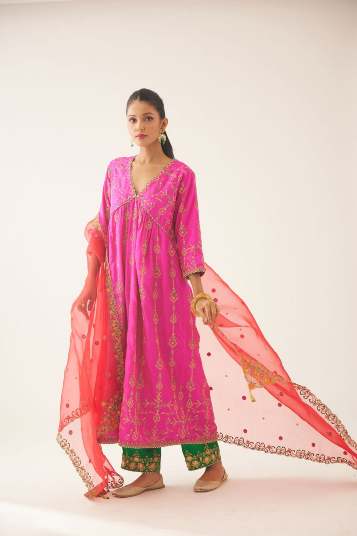 Fiji Fuchsia Silk Kurta Set