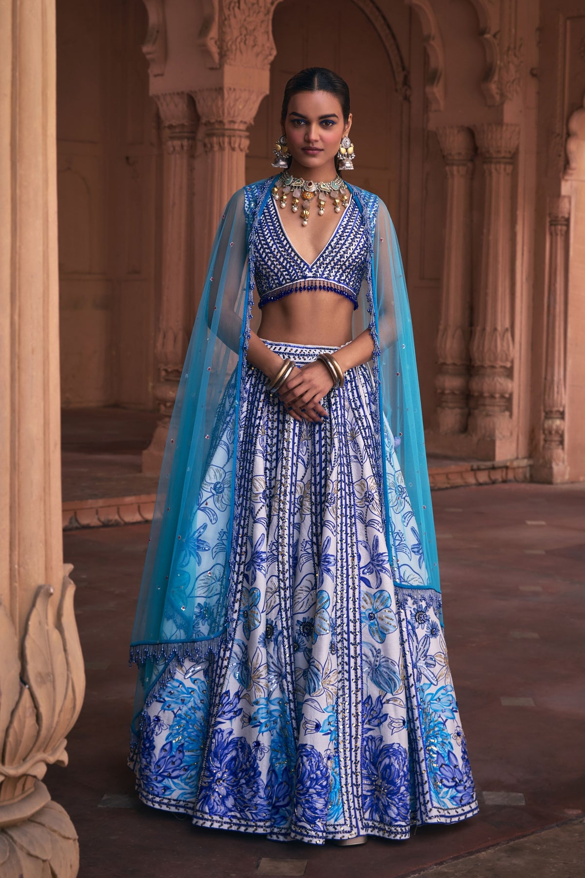 Indigo Blue Lehenga Set