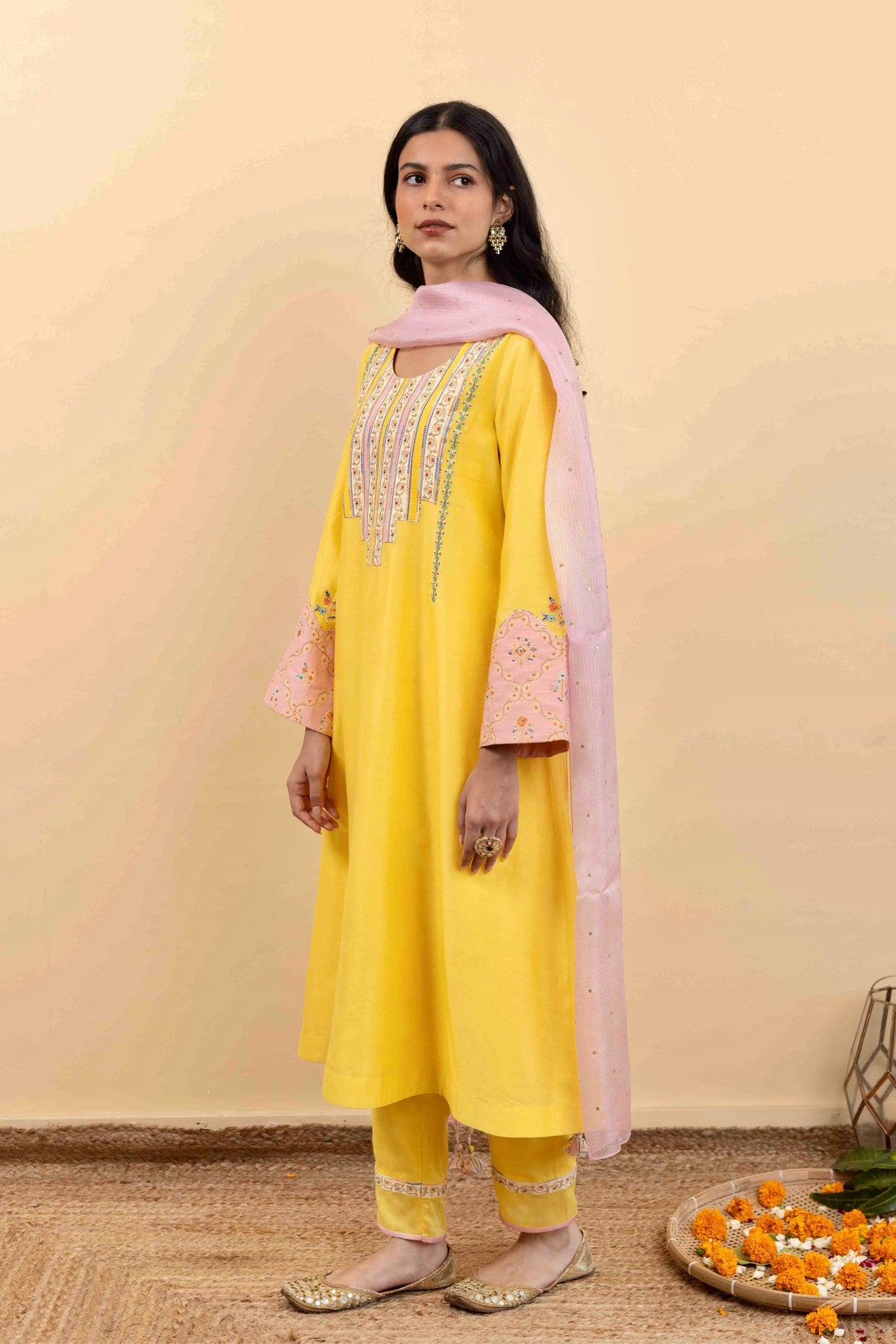 Chanderi Kira Kurta Set