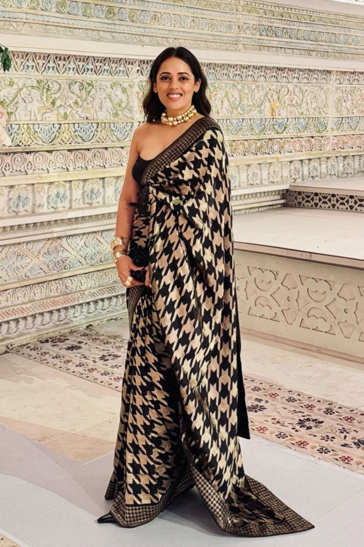 Black and Gold Gerum Saree