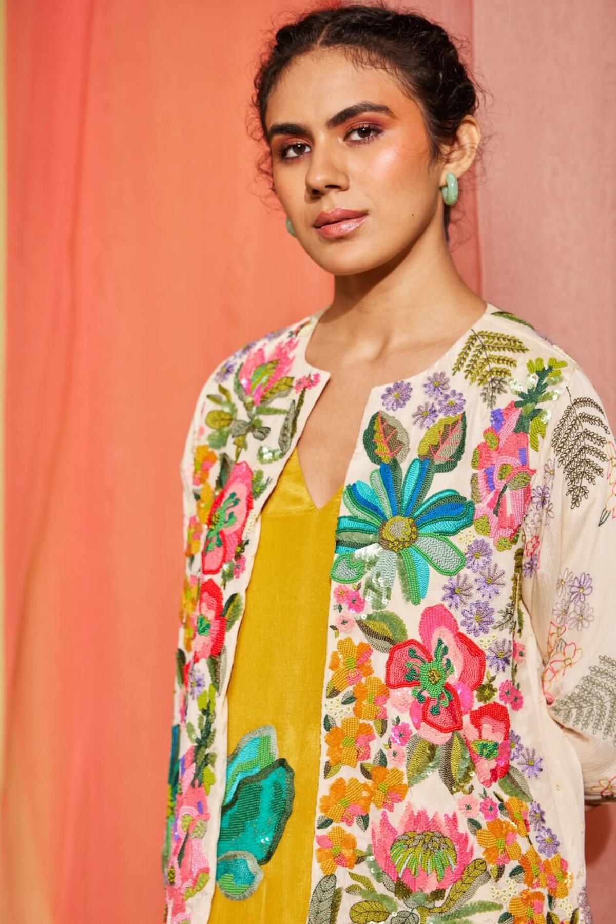 Floral Poster Bolero Jacket