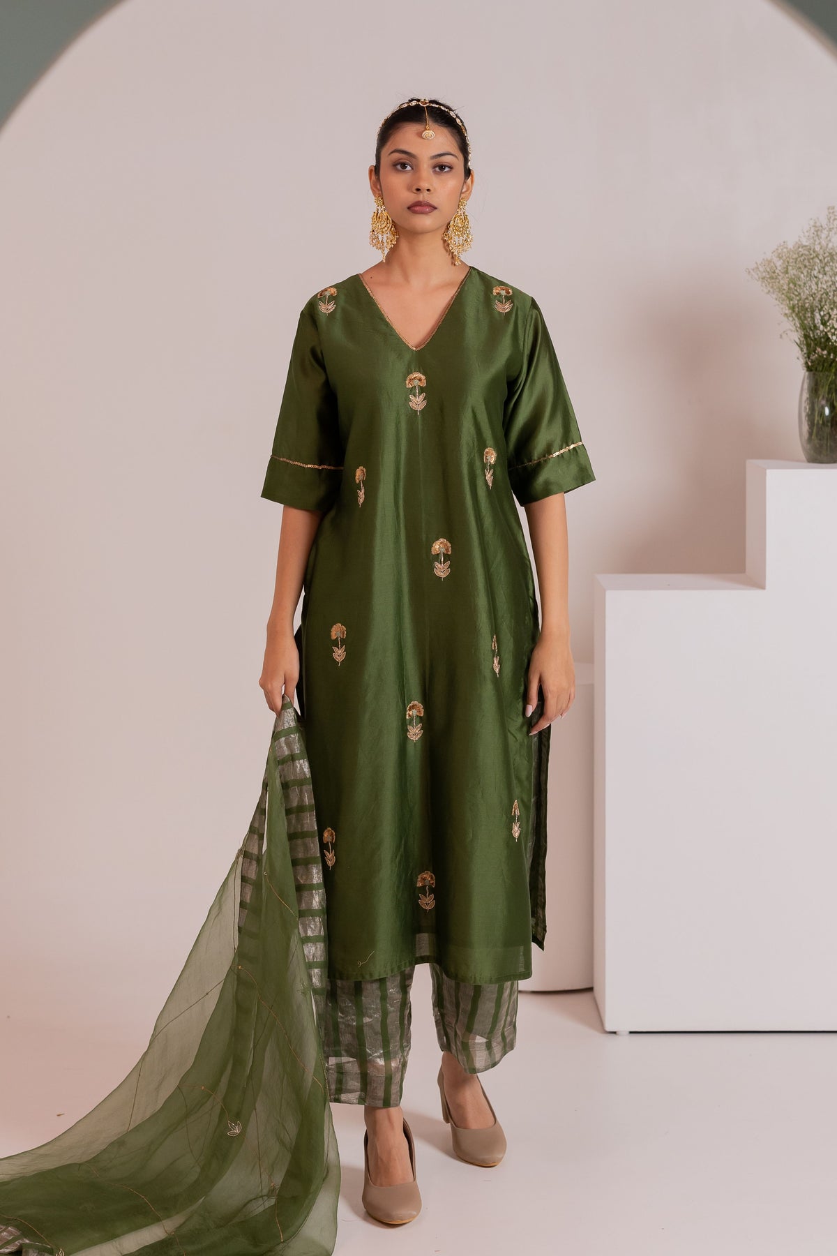 Sidhyaa Green Kurta Set