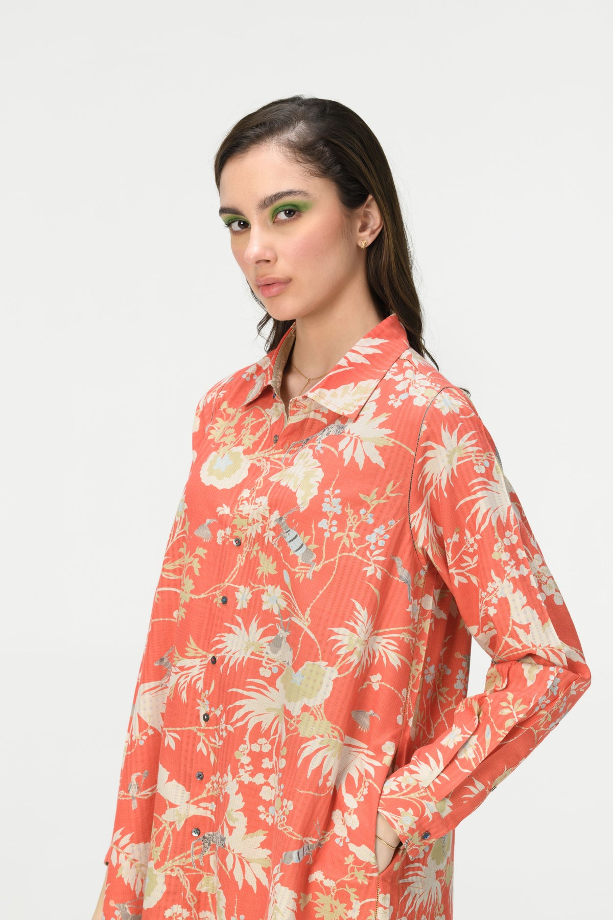 Springforest Coral Oversized Shirt