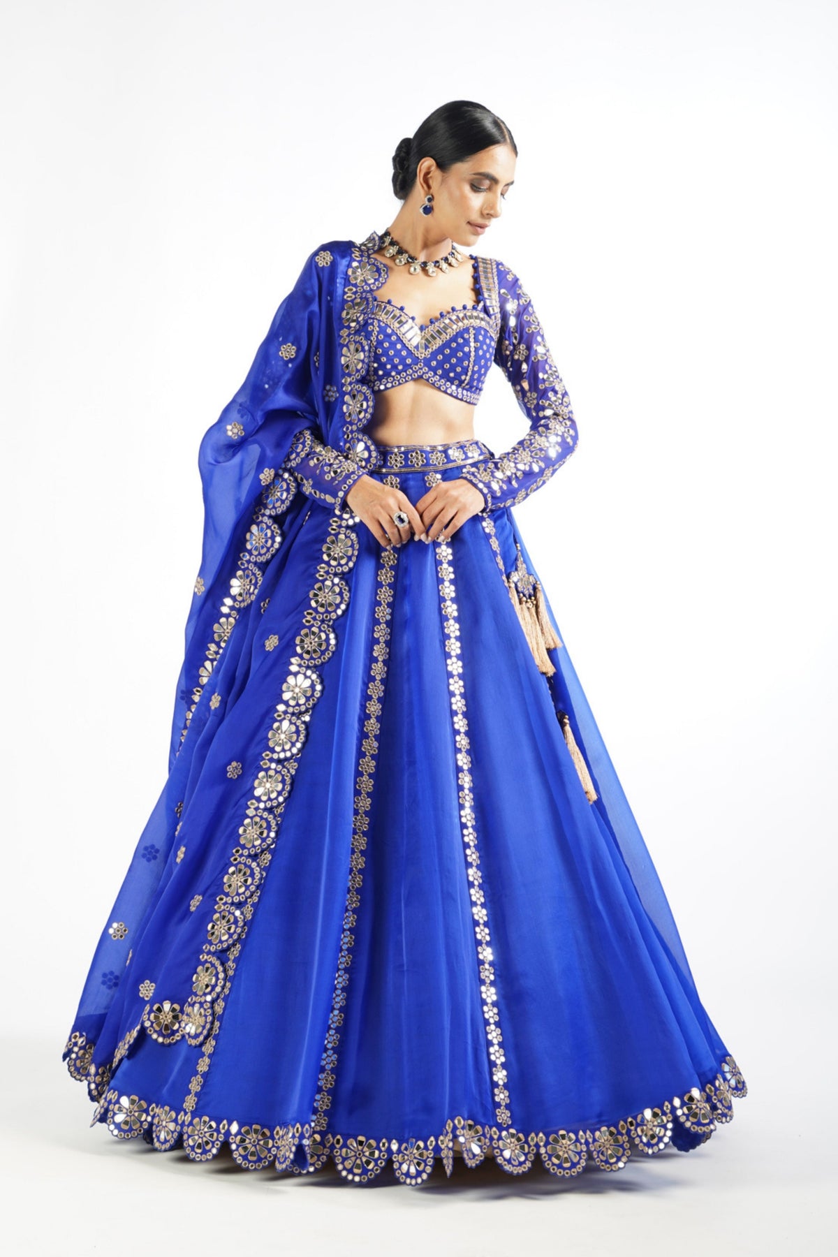 Royal Blue Embellished Lehenga Set