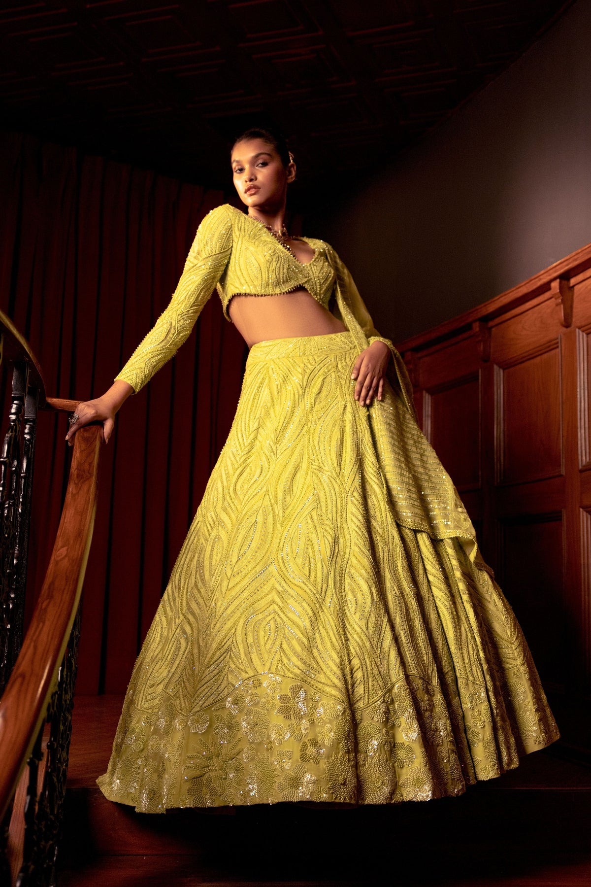 Lime Green Stella Lehenga Set