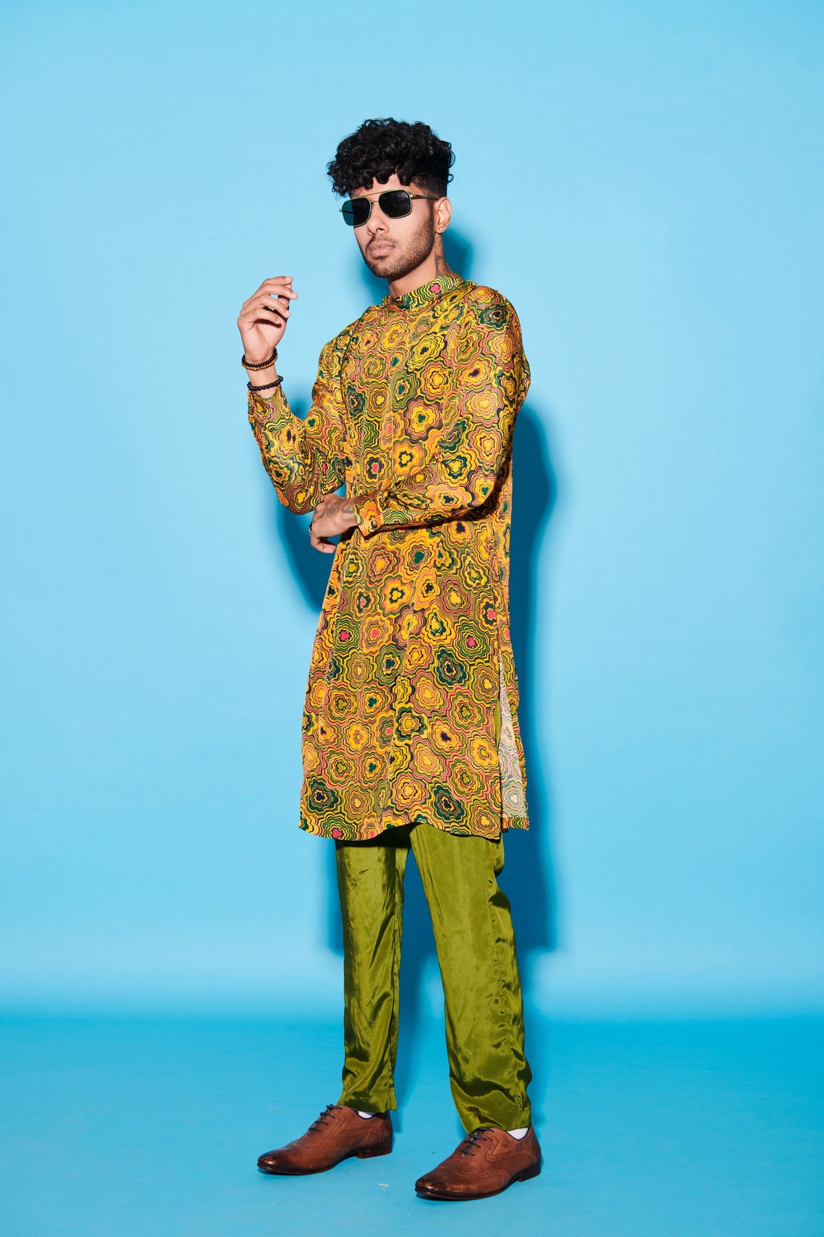 Yellow  Multi Kurta