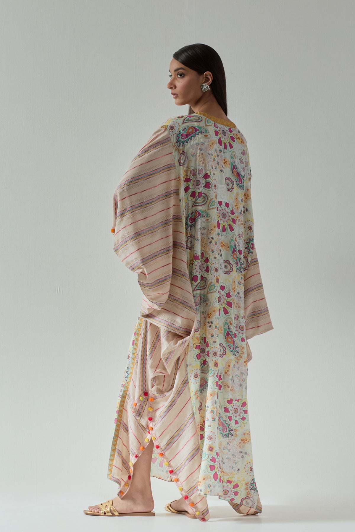 Printed White Kaftan