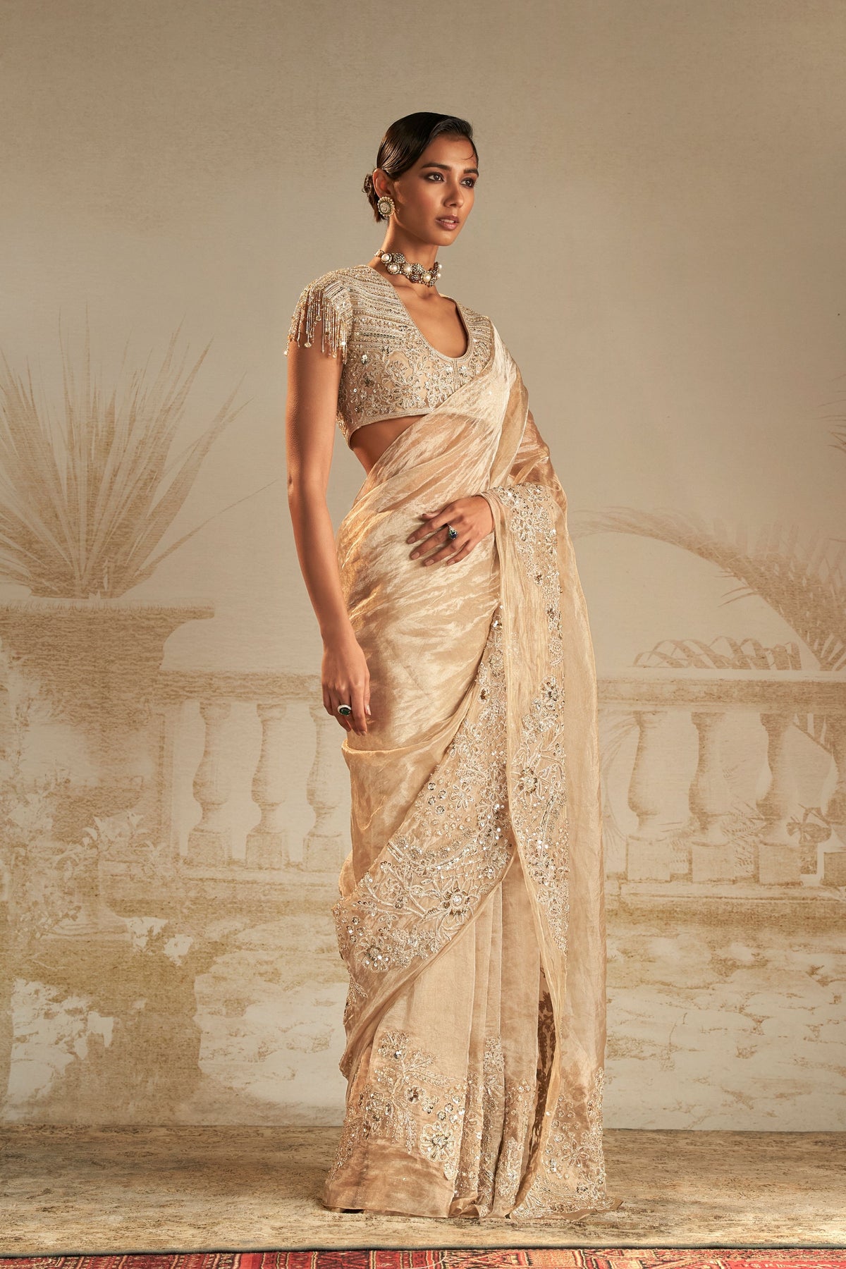 Ratan Persian-Inspired Embroidered saree set