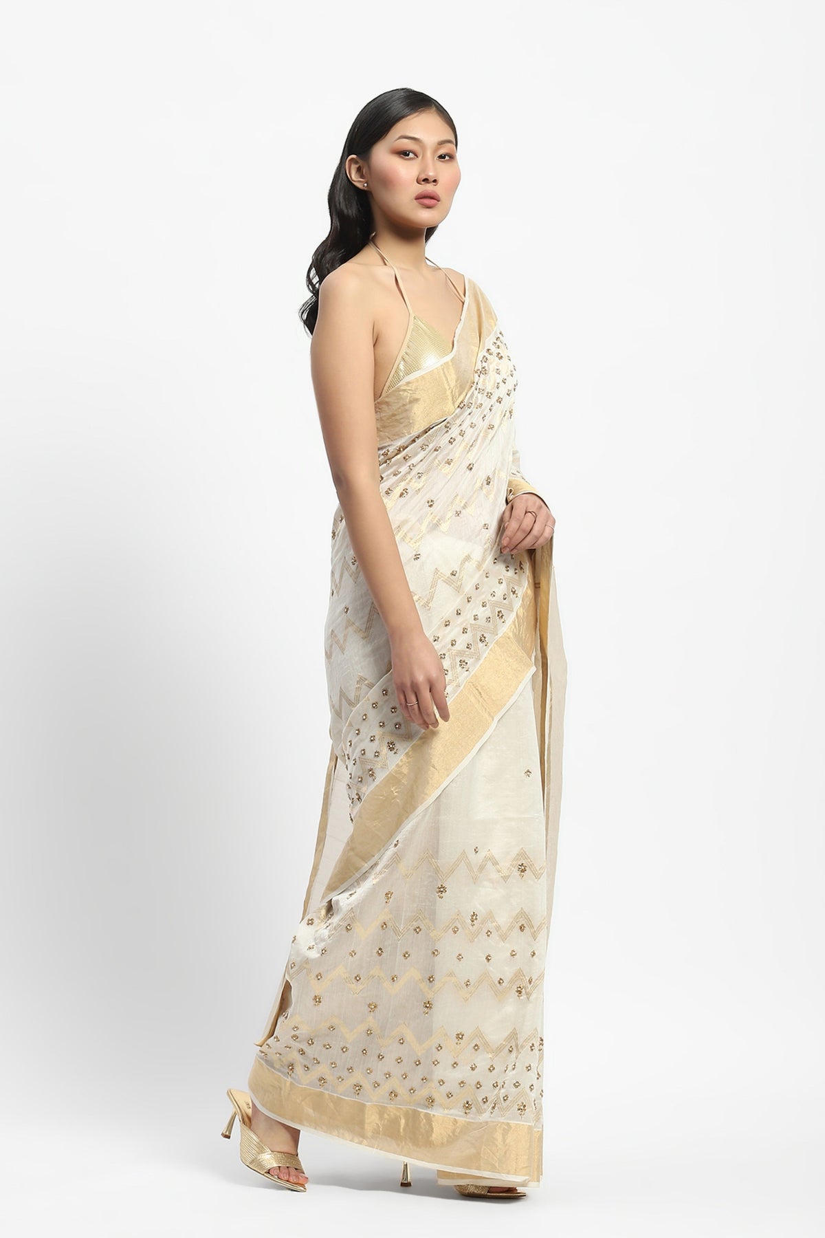 Seoul Sunset Ivory Saree