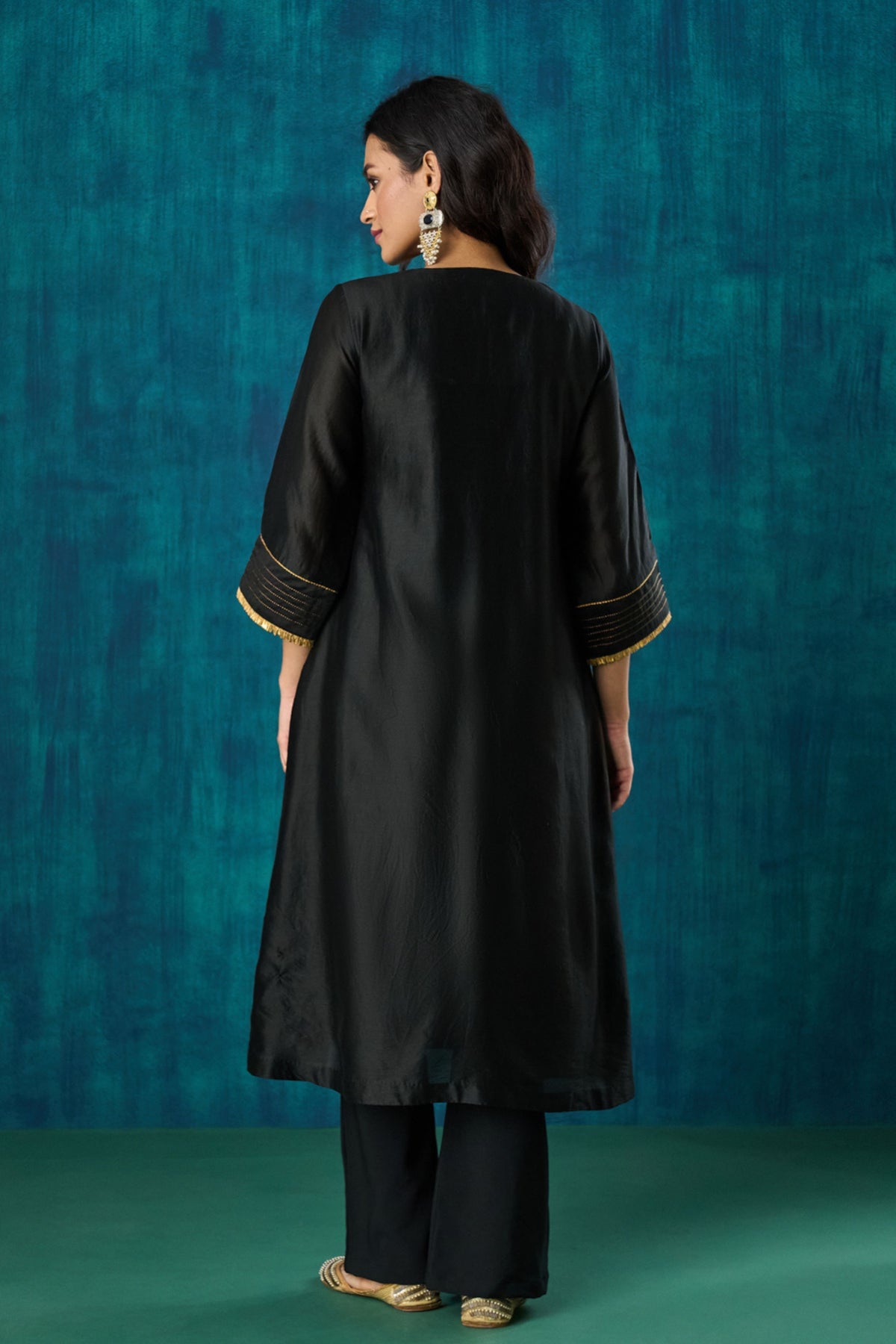 Black Chanderi Kurta Sets