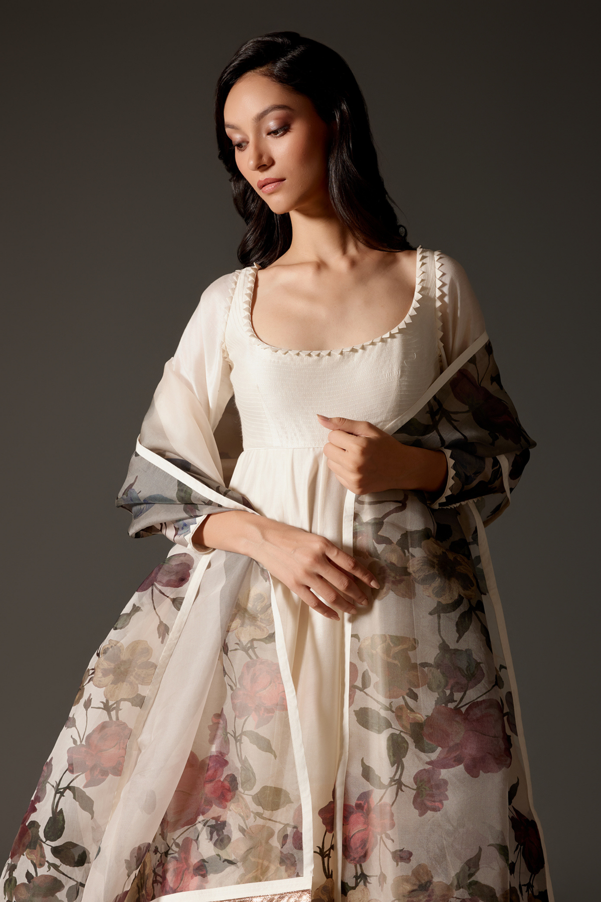 Anarkali With Churidar And Dupatta