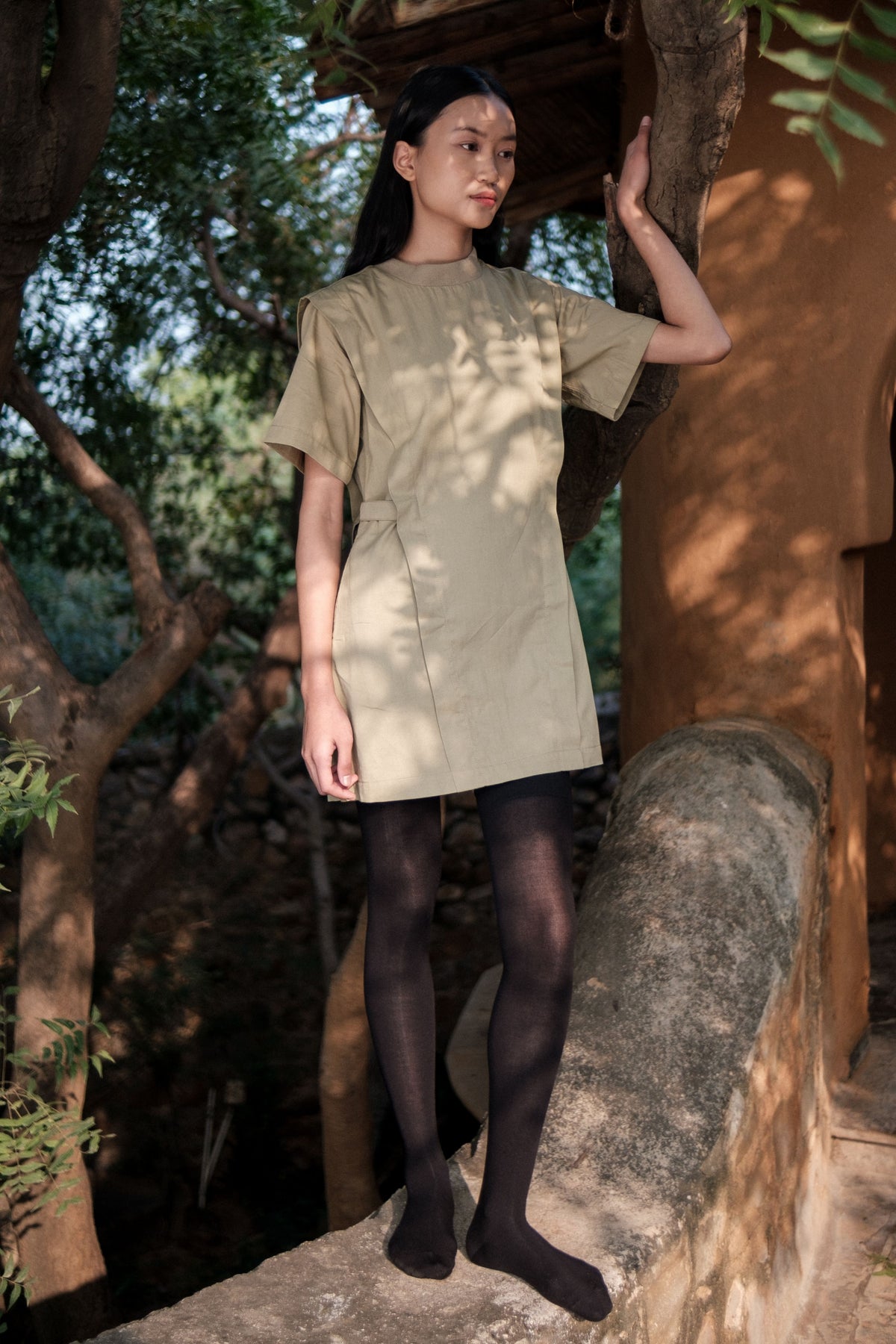 Khaki Rory Rib Dress