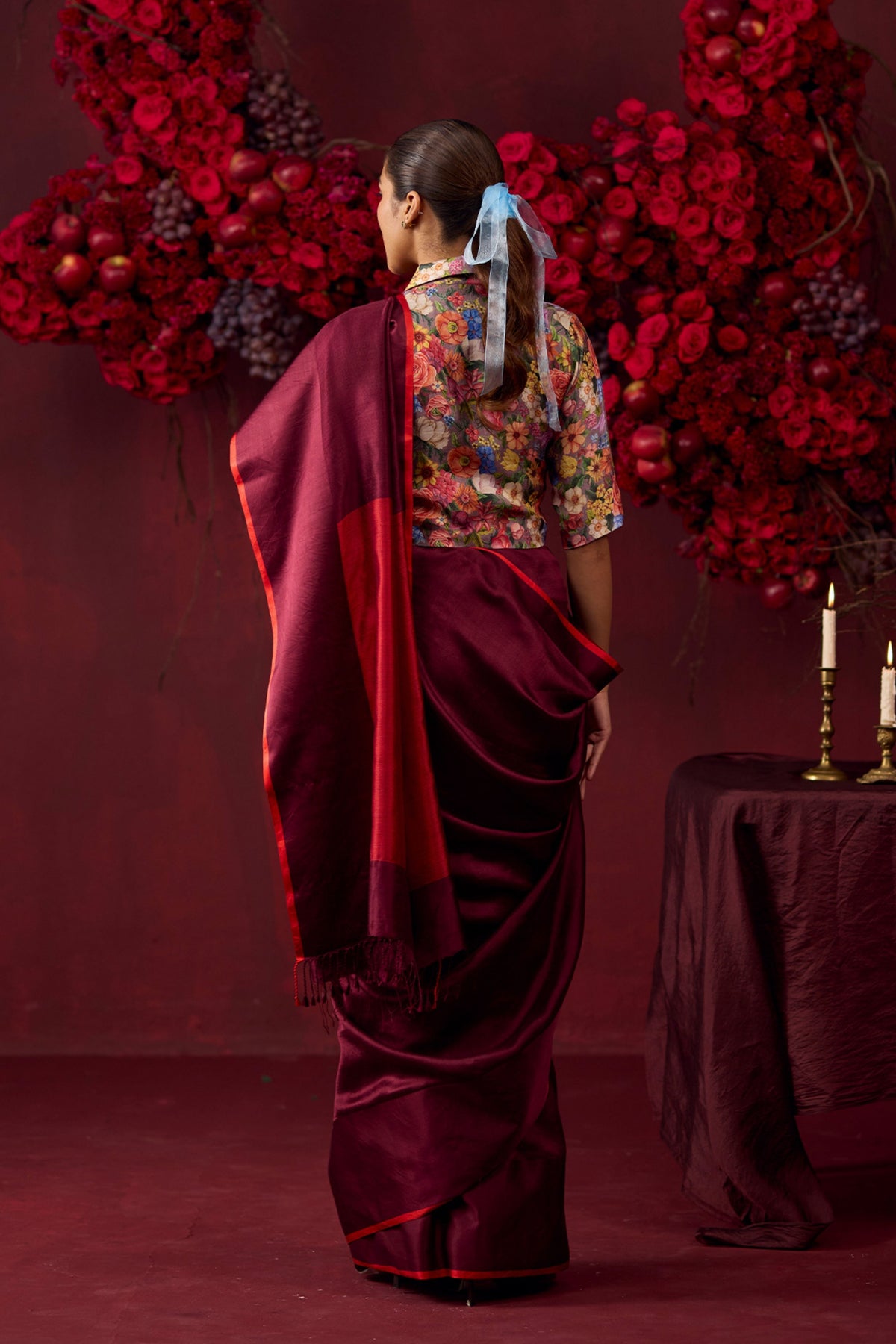 Bold Allure Burgundy Saree