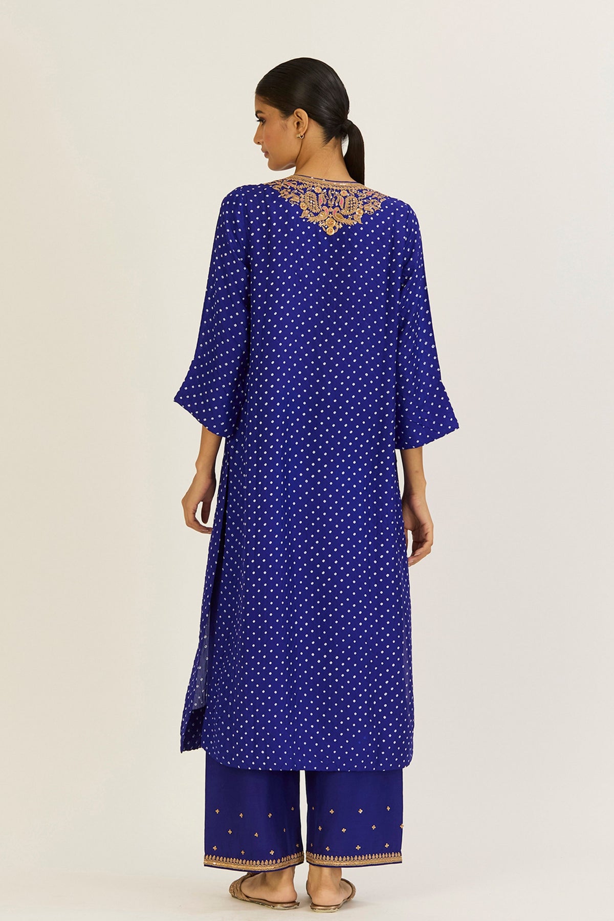 Brinda Royal Blue Bandhani Kurta &amp; Pants