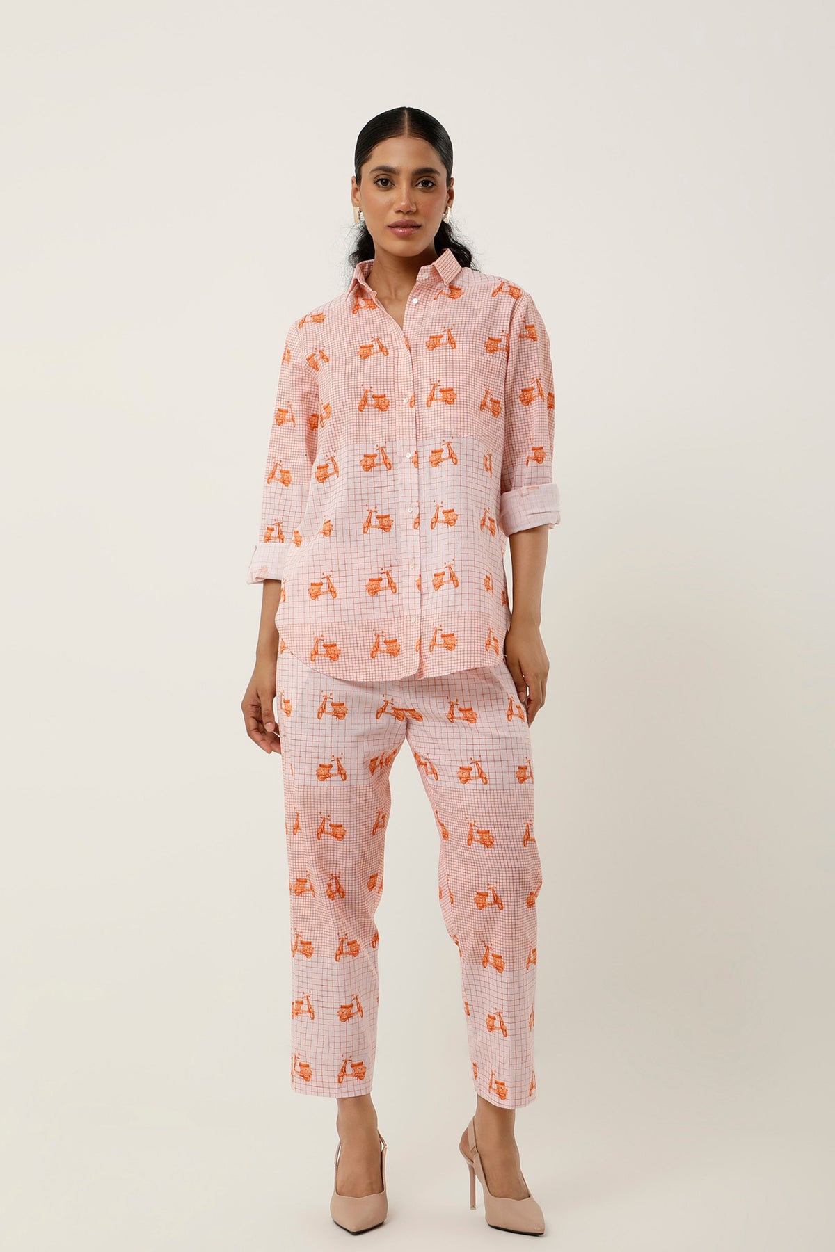 Orange Scooter Printed Co-ord Set