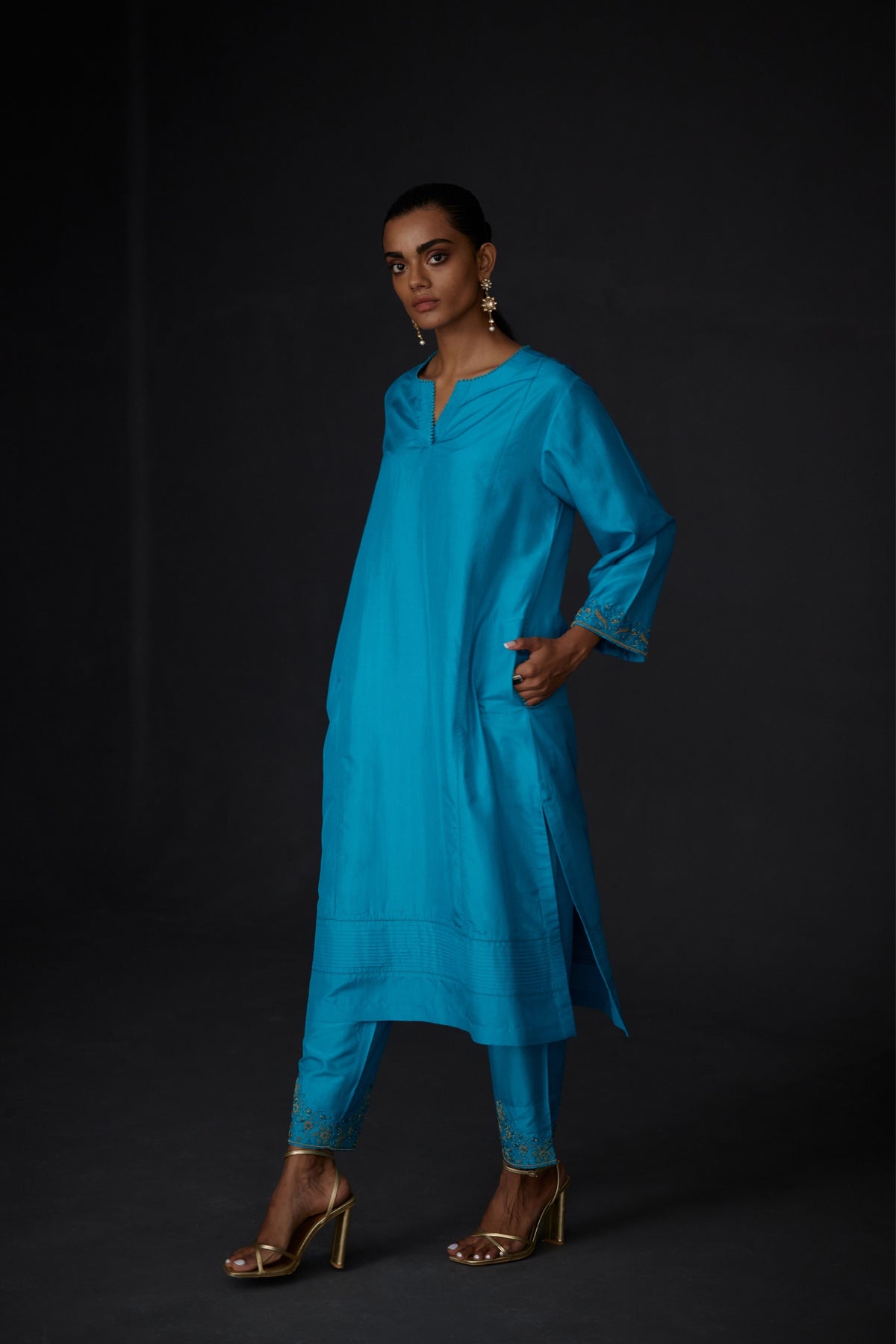 Embroidered Tunic &amp; Trouser Set