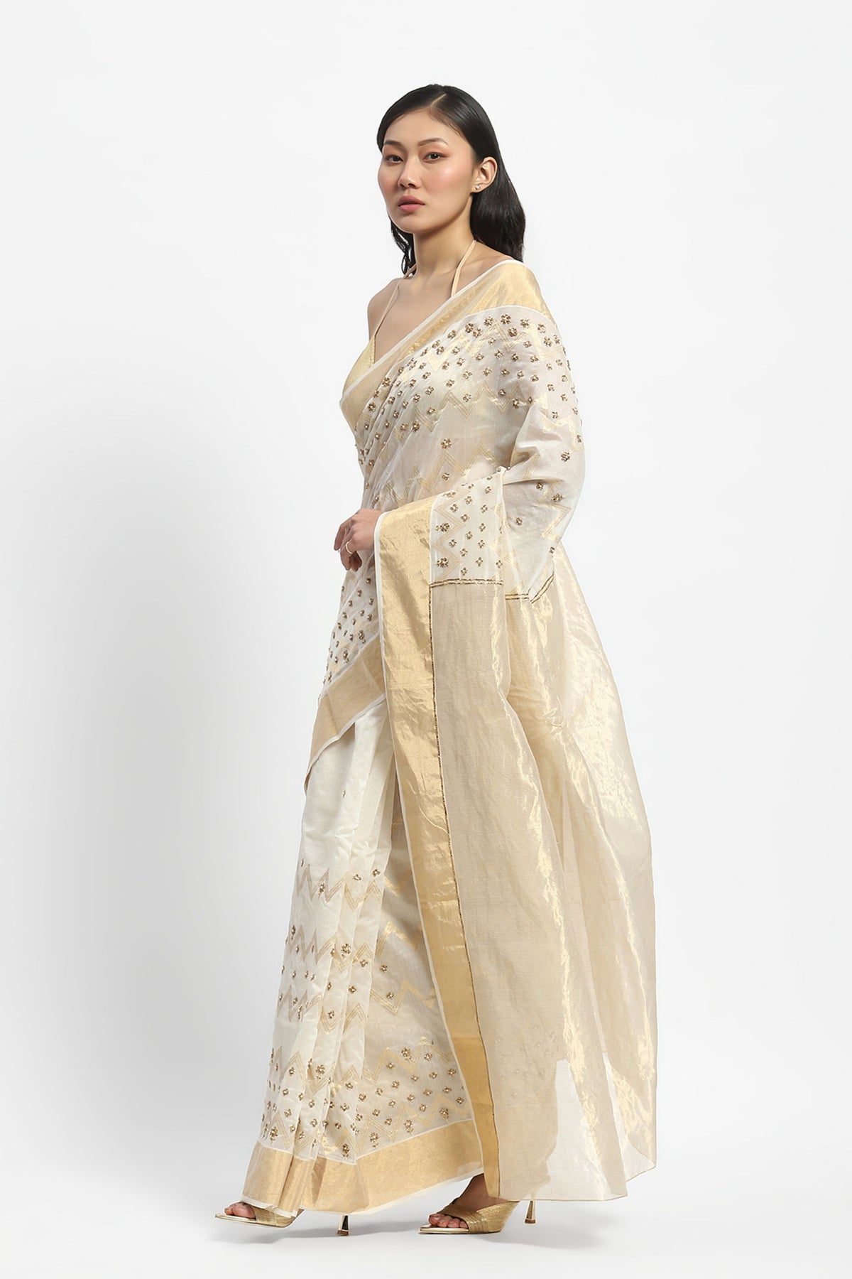 Seoul Sunset Ivory Saree