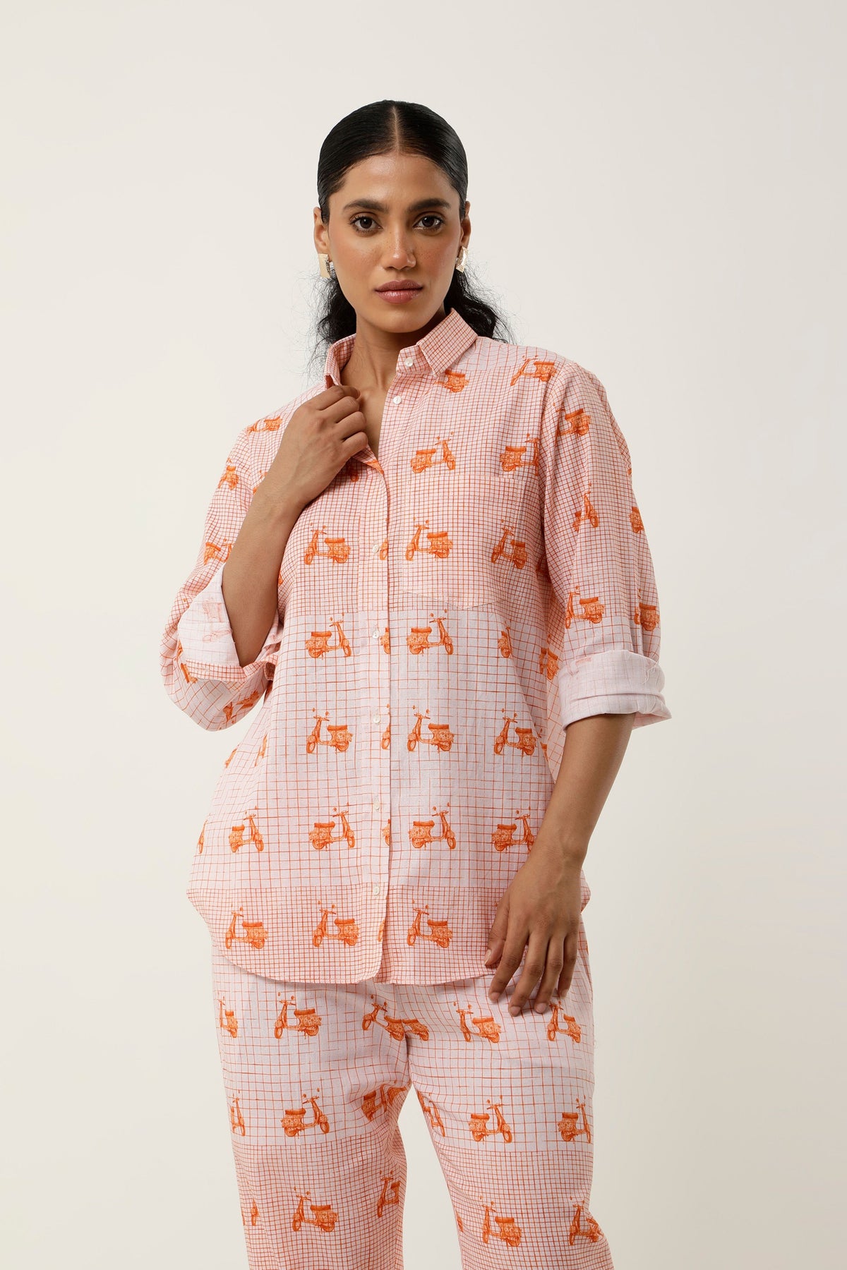 Orange Scooter Printed Co-ord Set