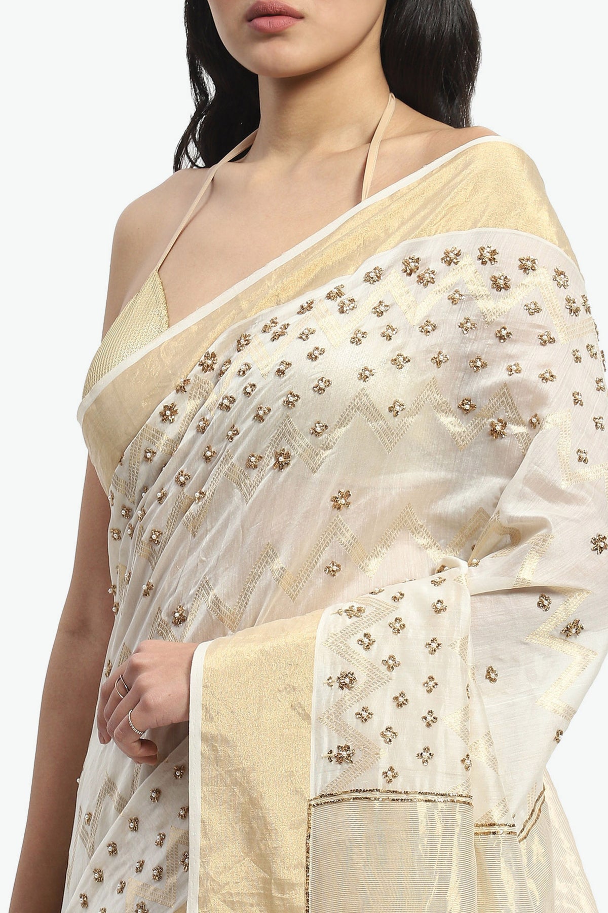 Seoul Sunset Ivory Saree