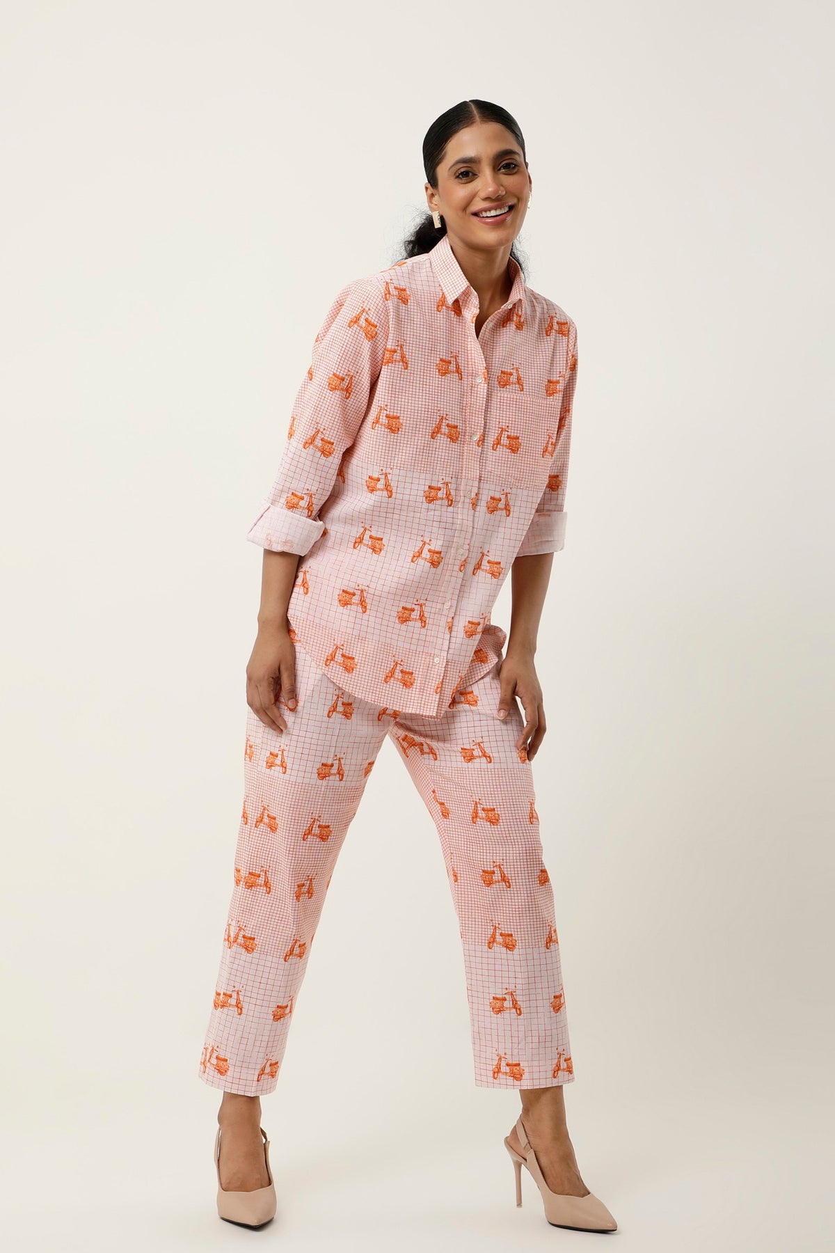 Orange Scooter Printed Co-ord Set