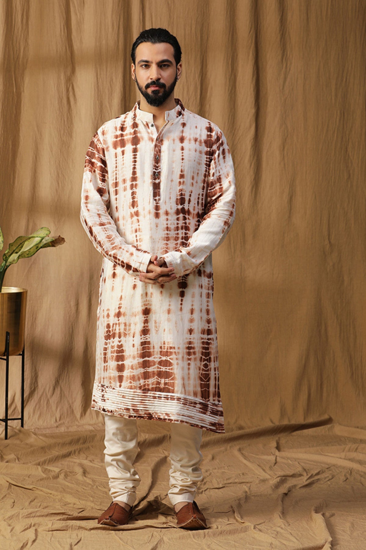 Brown Assymetrical Kurta Set