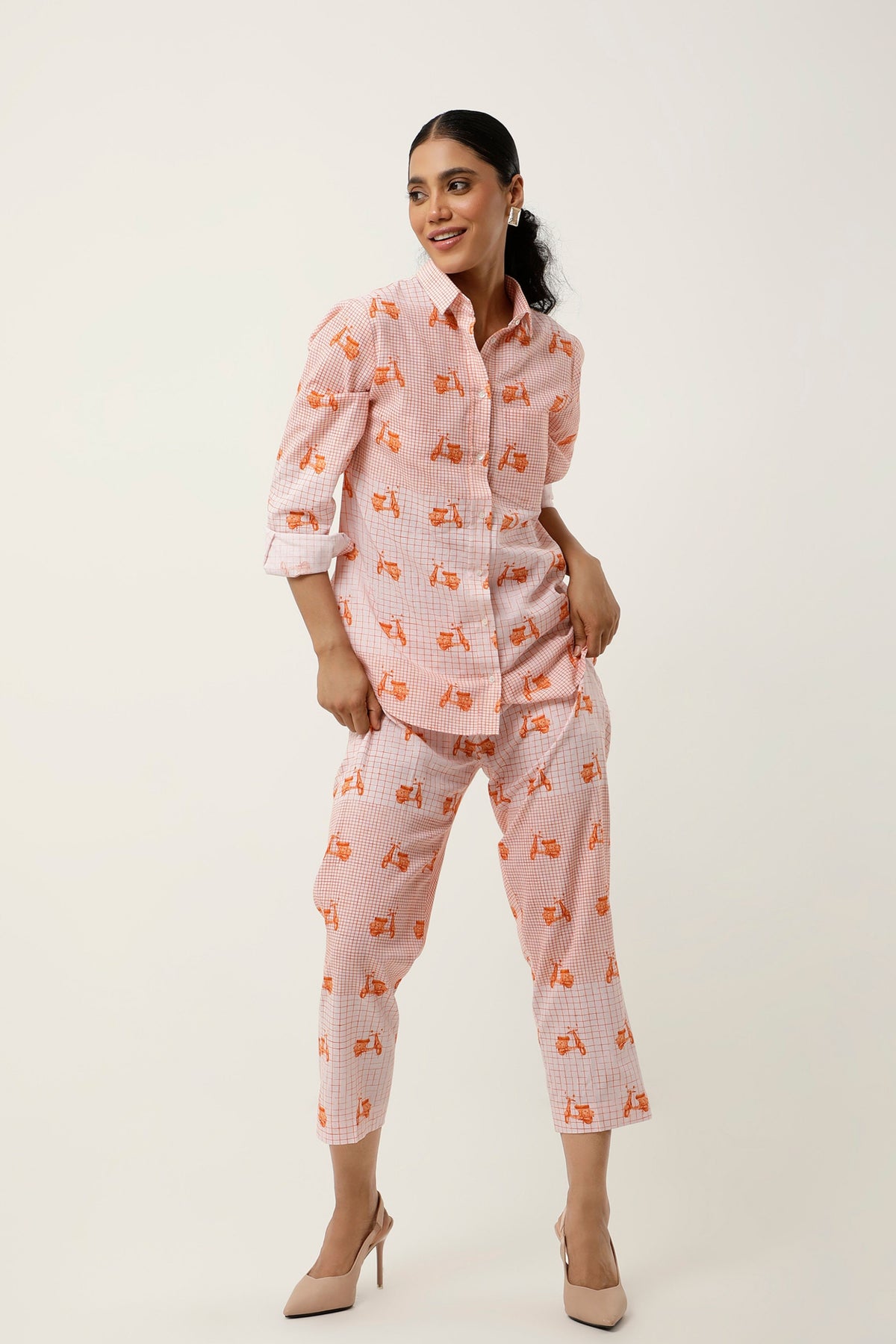 Orange Scooter Printed Co-ord Set