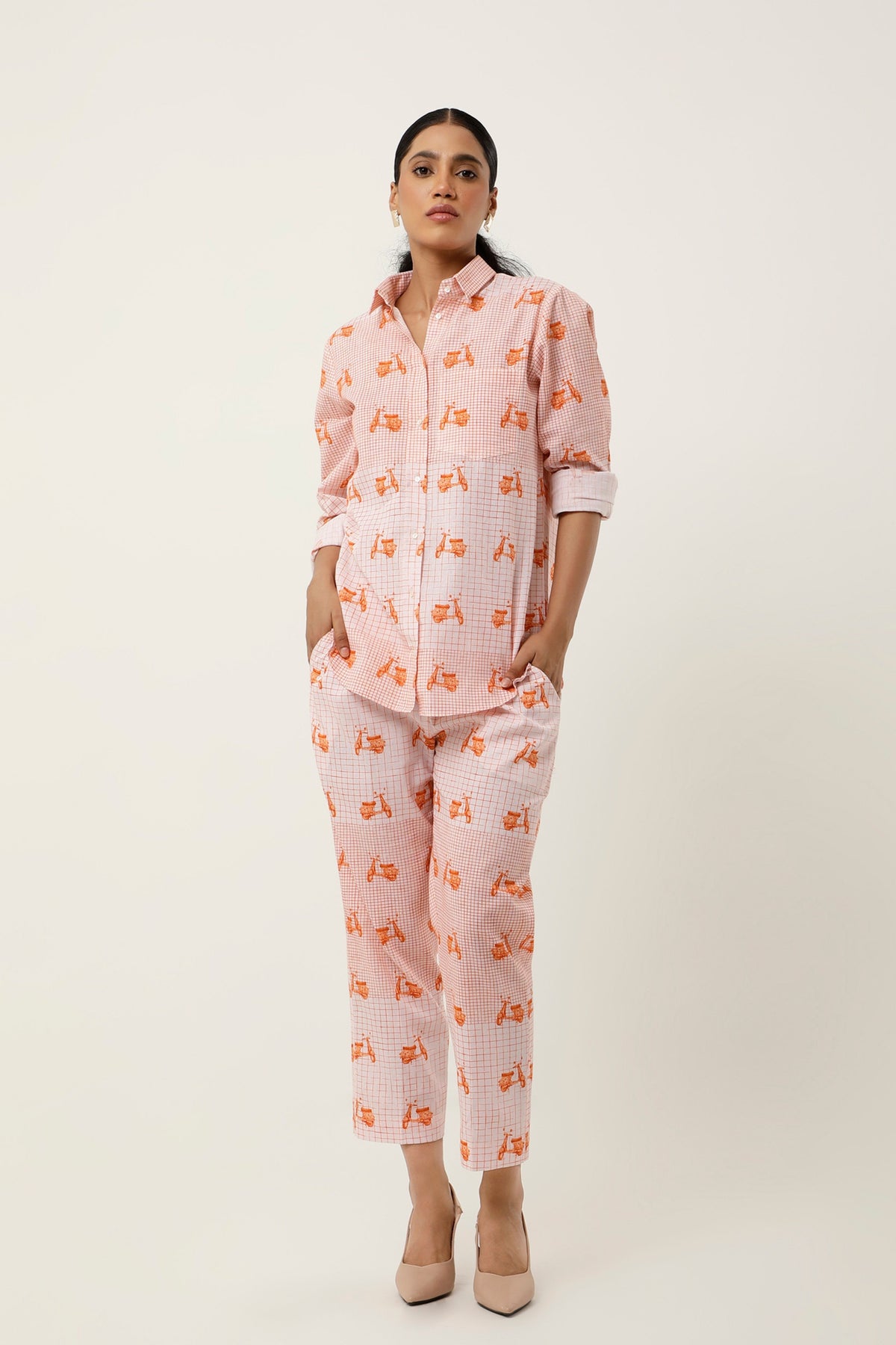 Orange Scooter Printed Co-ord Set