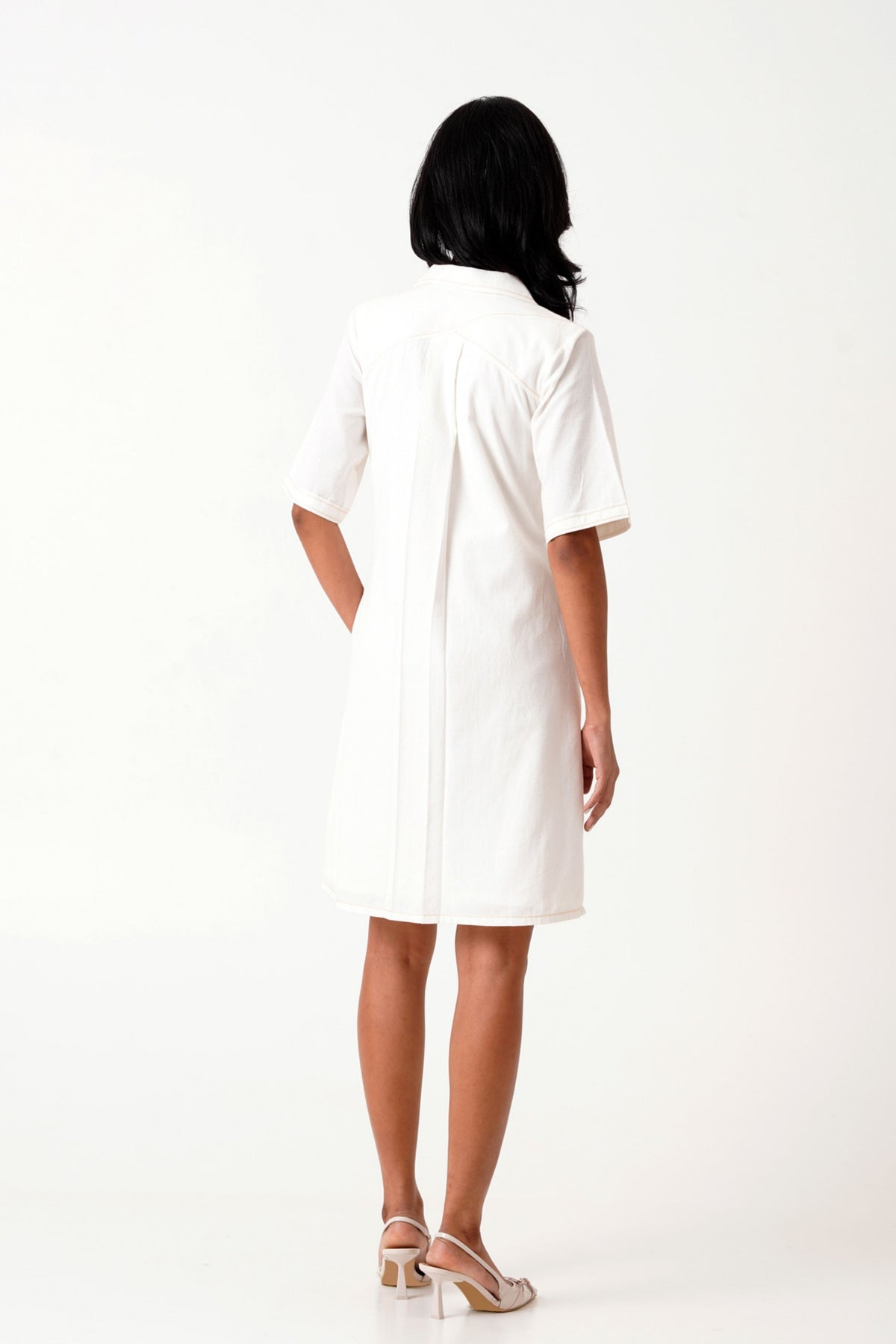 White Taiwo Shirt Dress