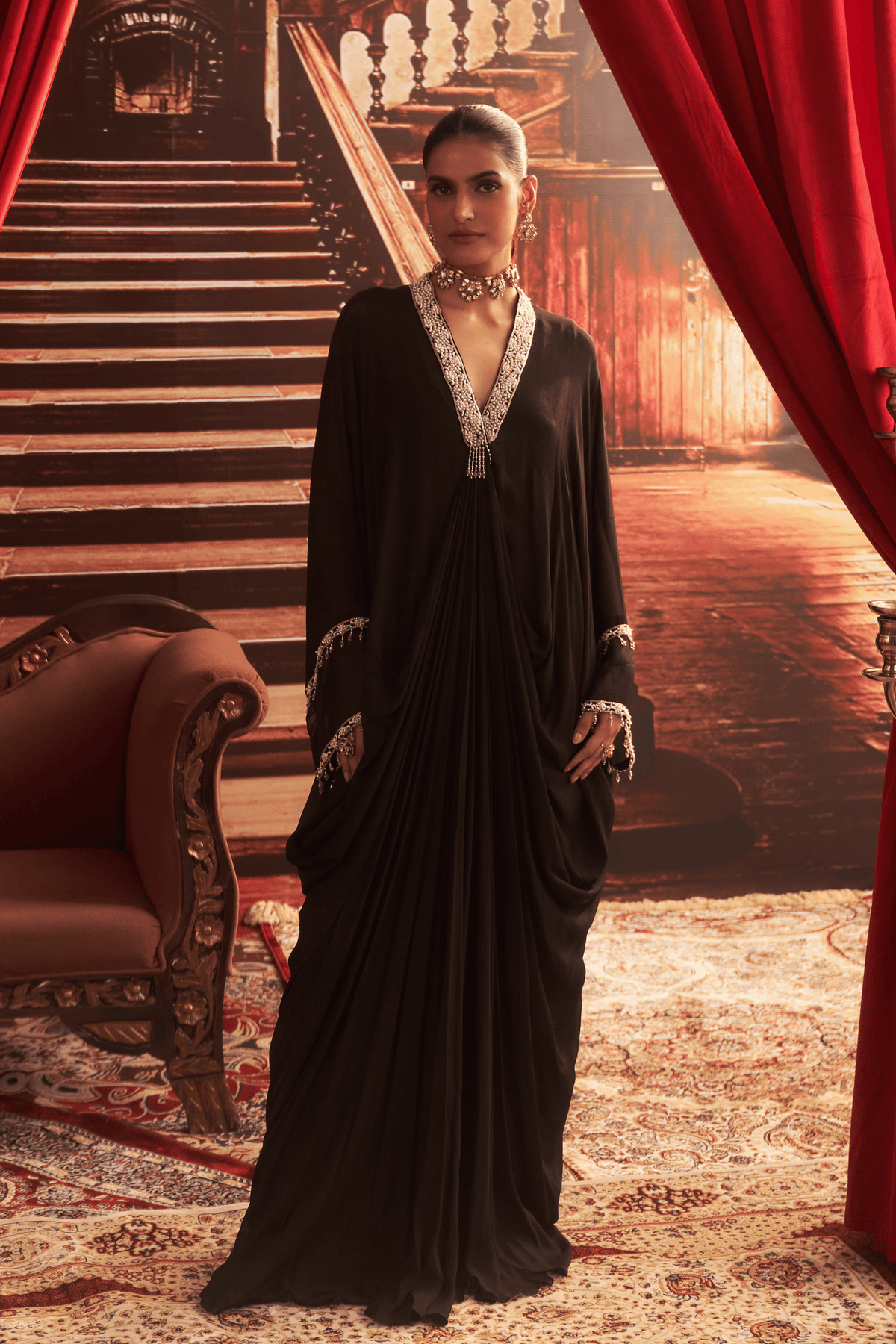 Black Drape Kaftan