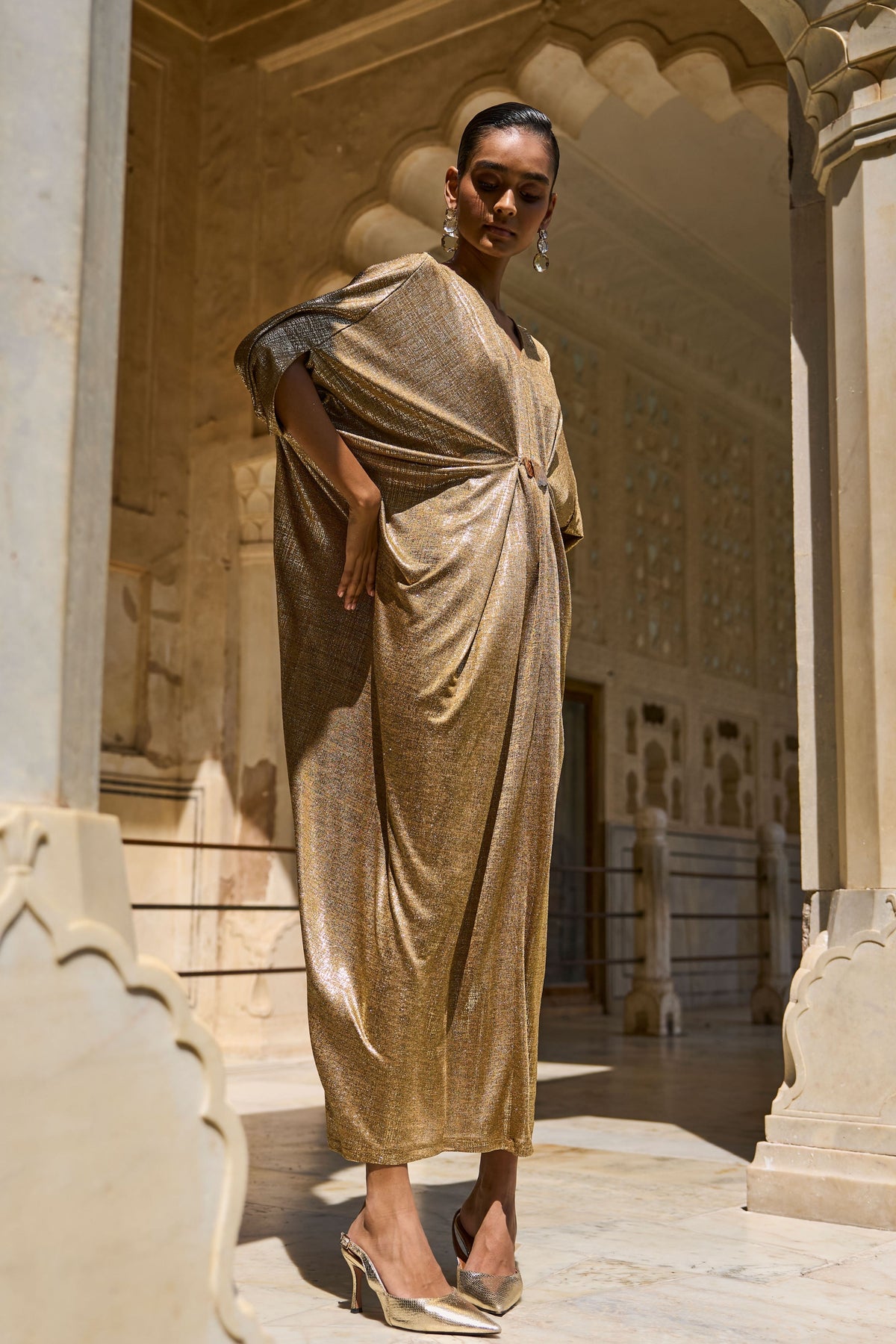 Gold Draped Kaftan