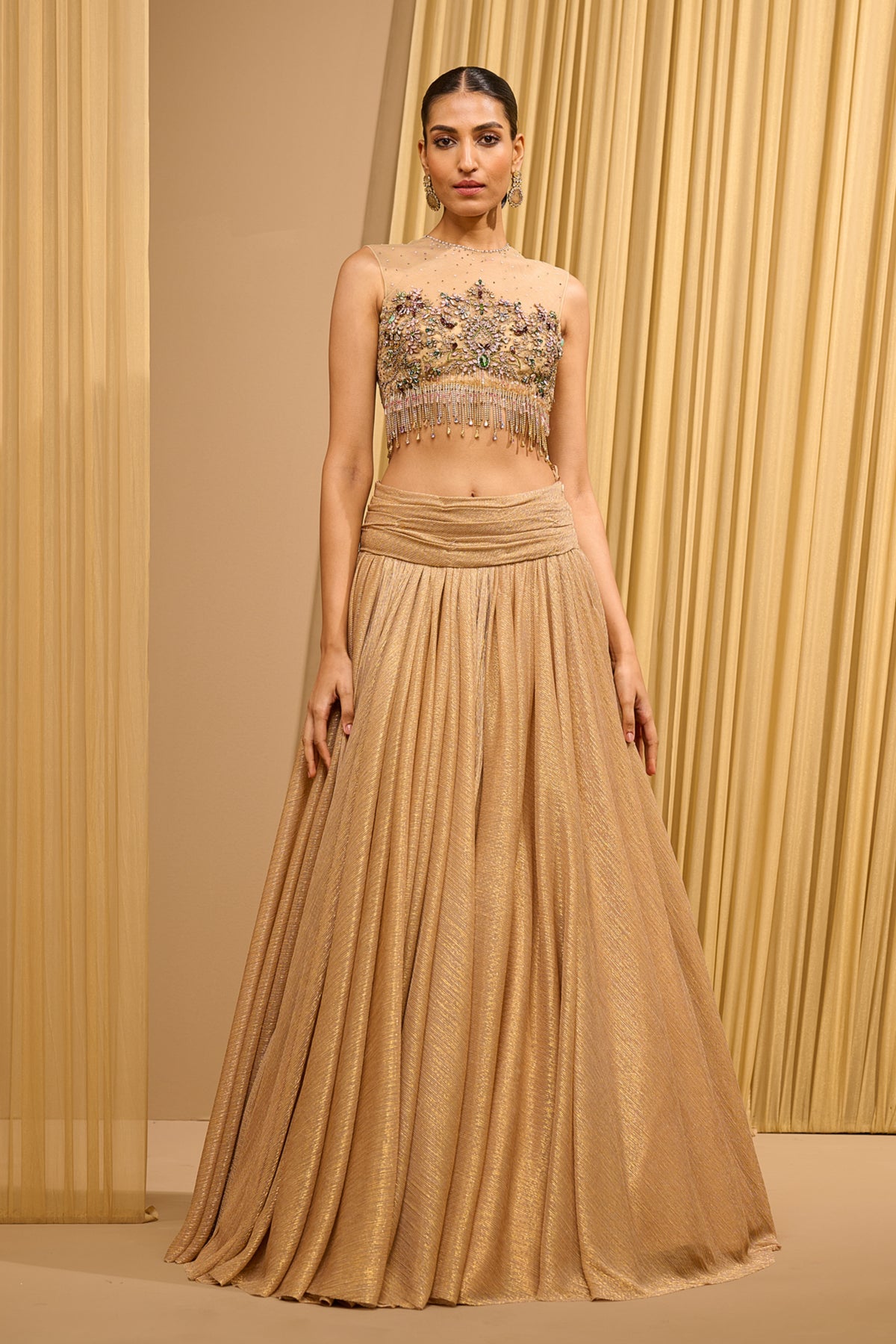 Crystal Embellished Lehenga With Blouse