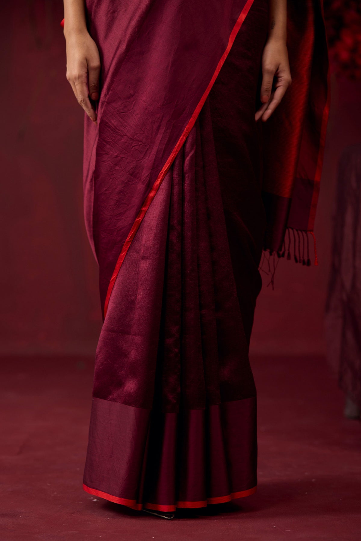 Bold Allure Burgundy Saree