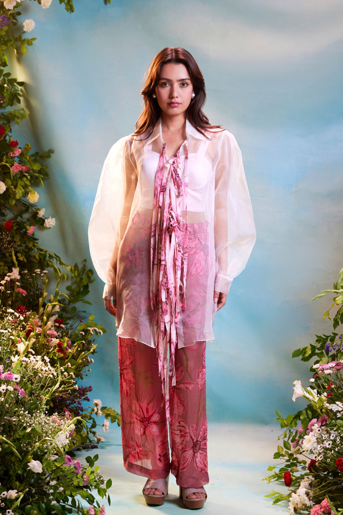 Hibiscus Fleur Sheer Shirt