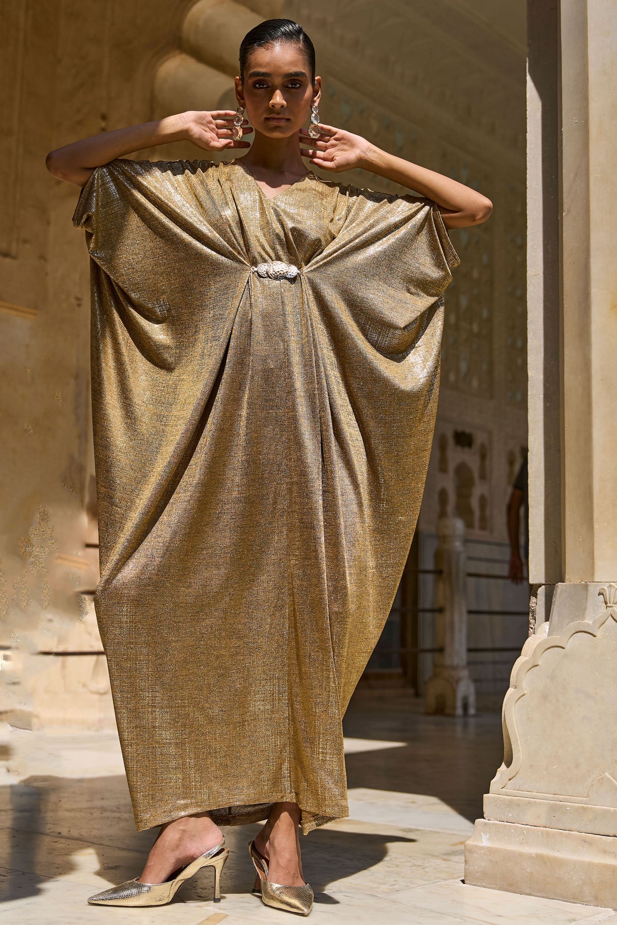 Gold Draped Kaftan