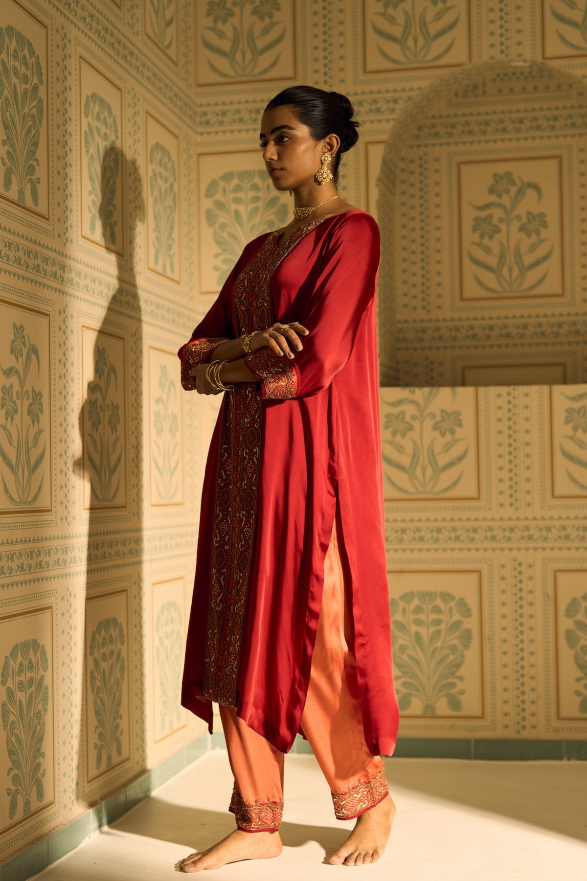 Red Seerat Kurta Set