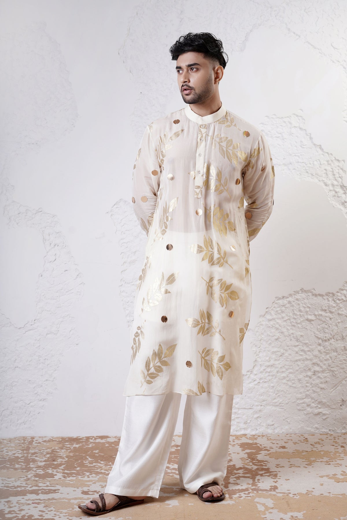 Ivory Leaf Men Kurta Set