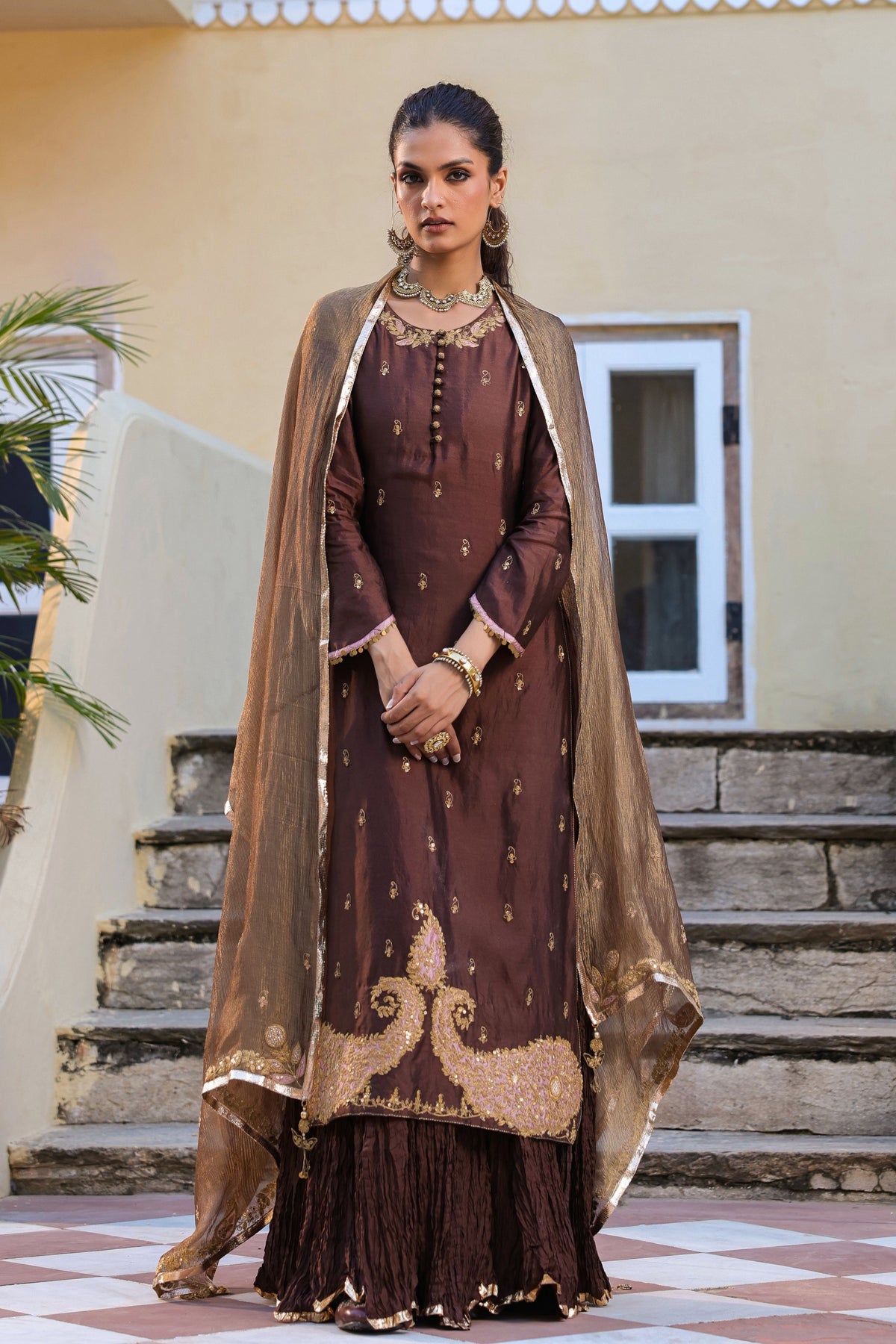 Riwayat Straight Brown Kurta Set