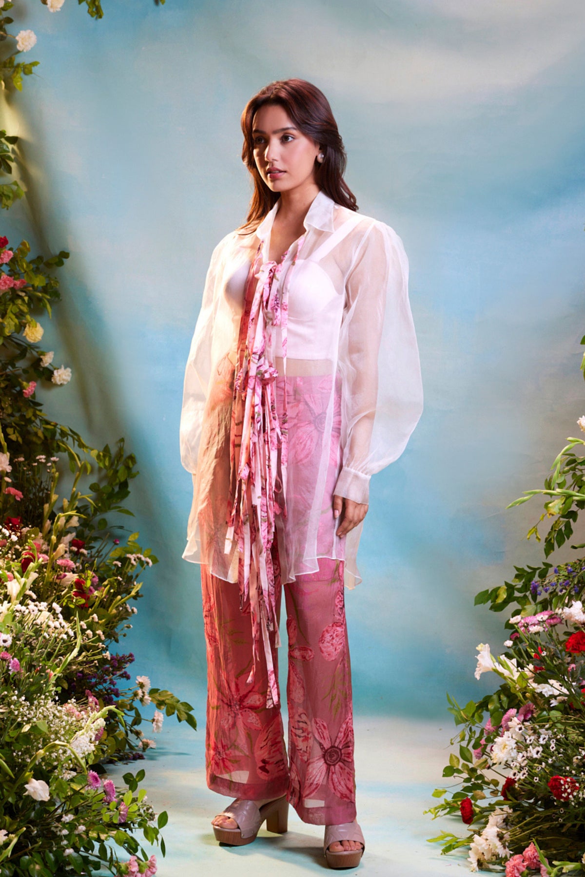 Hibiscus Fleur Sheer Shirt