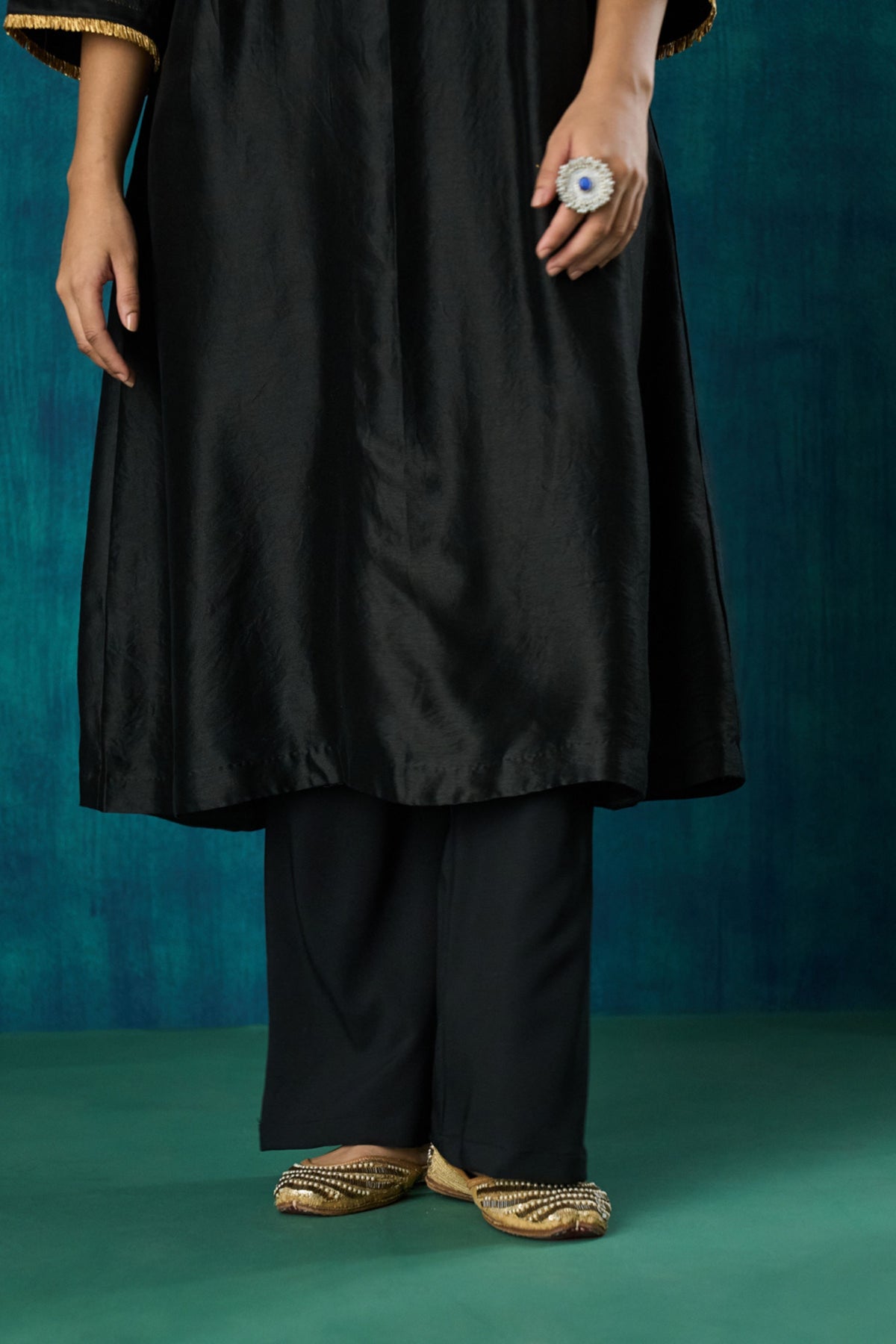 Black Chanderi Kurta Sets